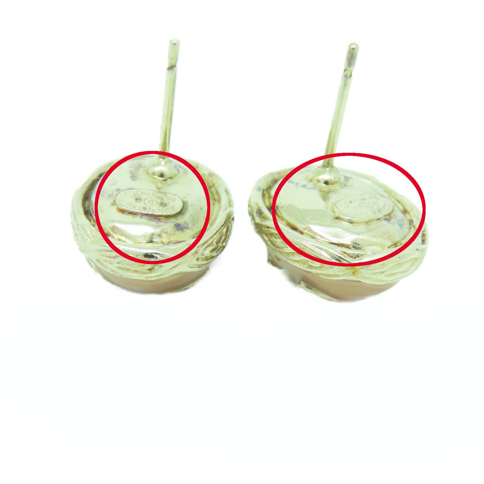 CHANEL 金屬Earrings耳環金色/米色