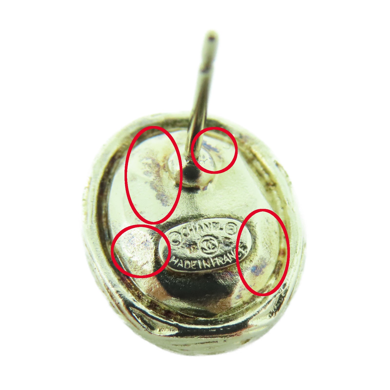 CHANEL 金屬Earrings耳環金色/米色