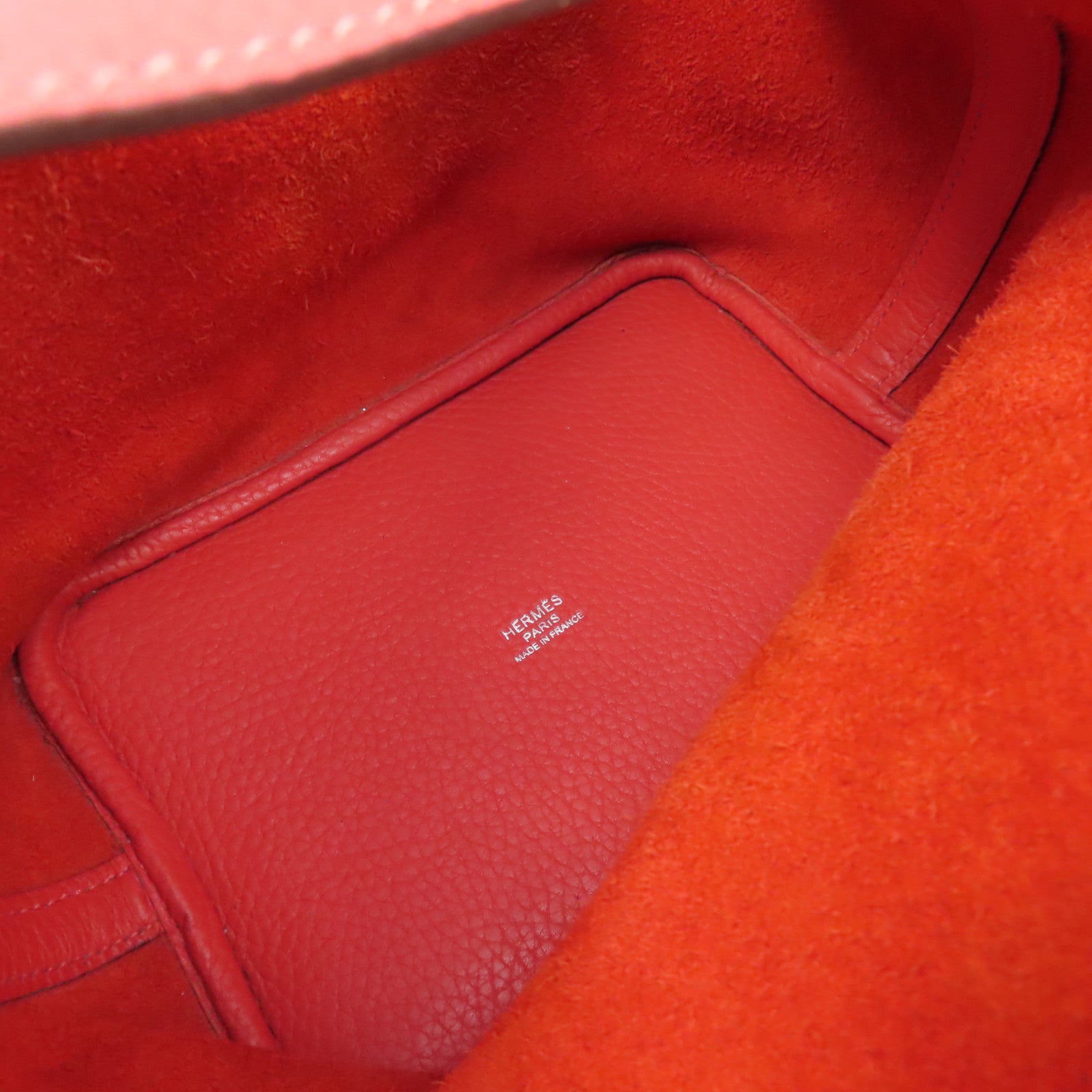 HERMES Clemence皮革Picotin PM銀扣手挽袋Rose Jaipur紅色