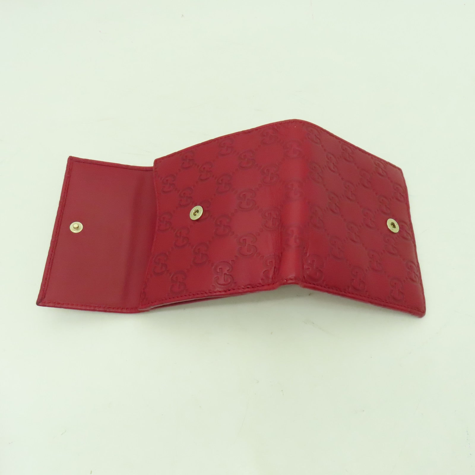 GUCCI 牛皮皮革Wallet金扣錢包紅色
