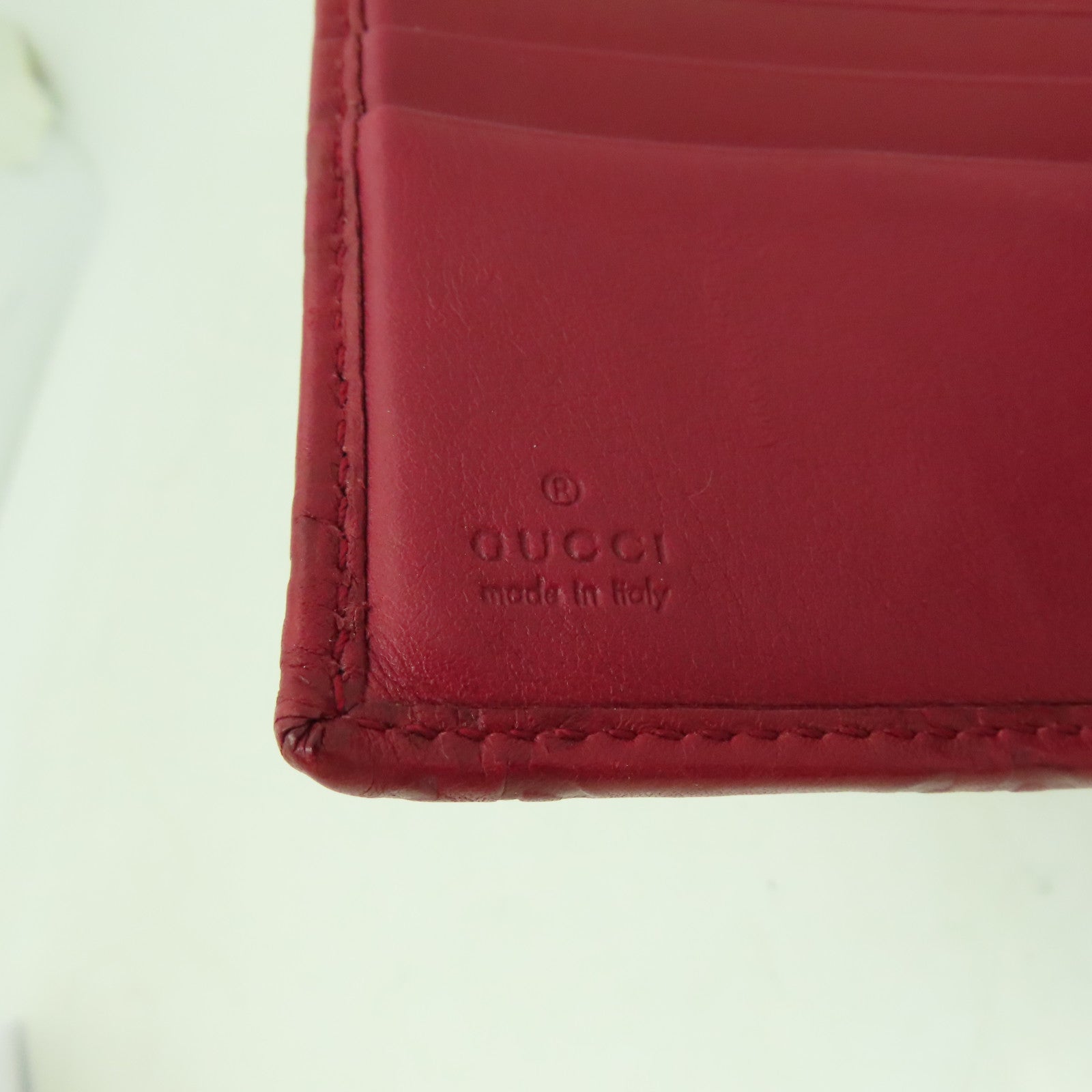GUCCI 牛皮皮革Wallet金扣錢包紅色