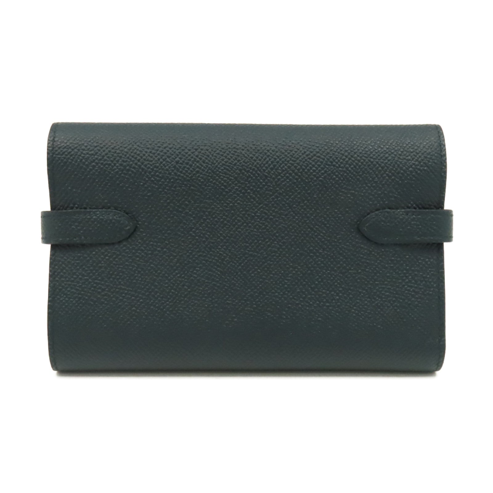 HERMES Epsom皮革Kelly Wallet金扣長錢包Vert Cypres/松柏綠色