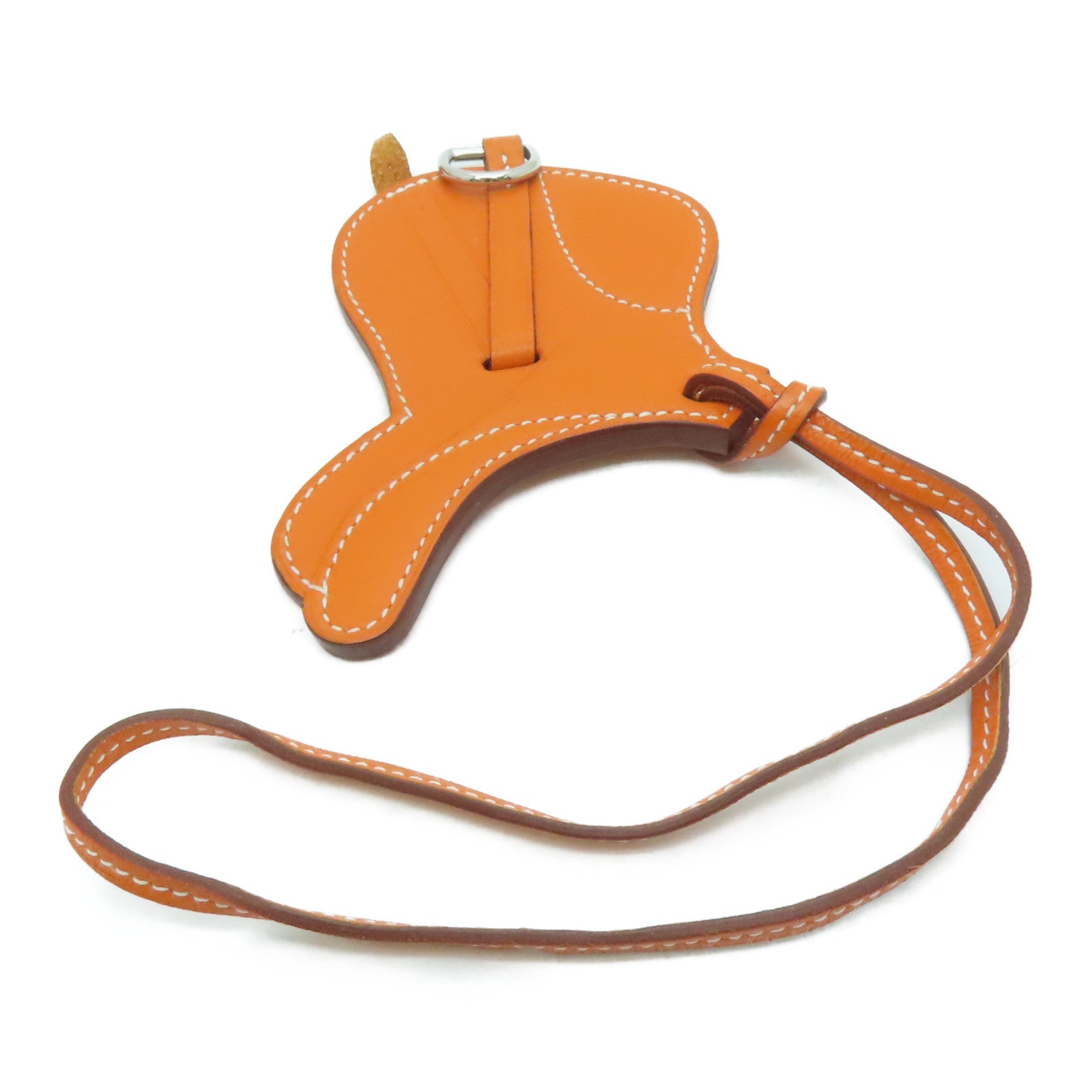 HERMES 【激減優惠】Swift皮革Paddock Selle Charm掛飾Potiron/橙色