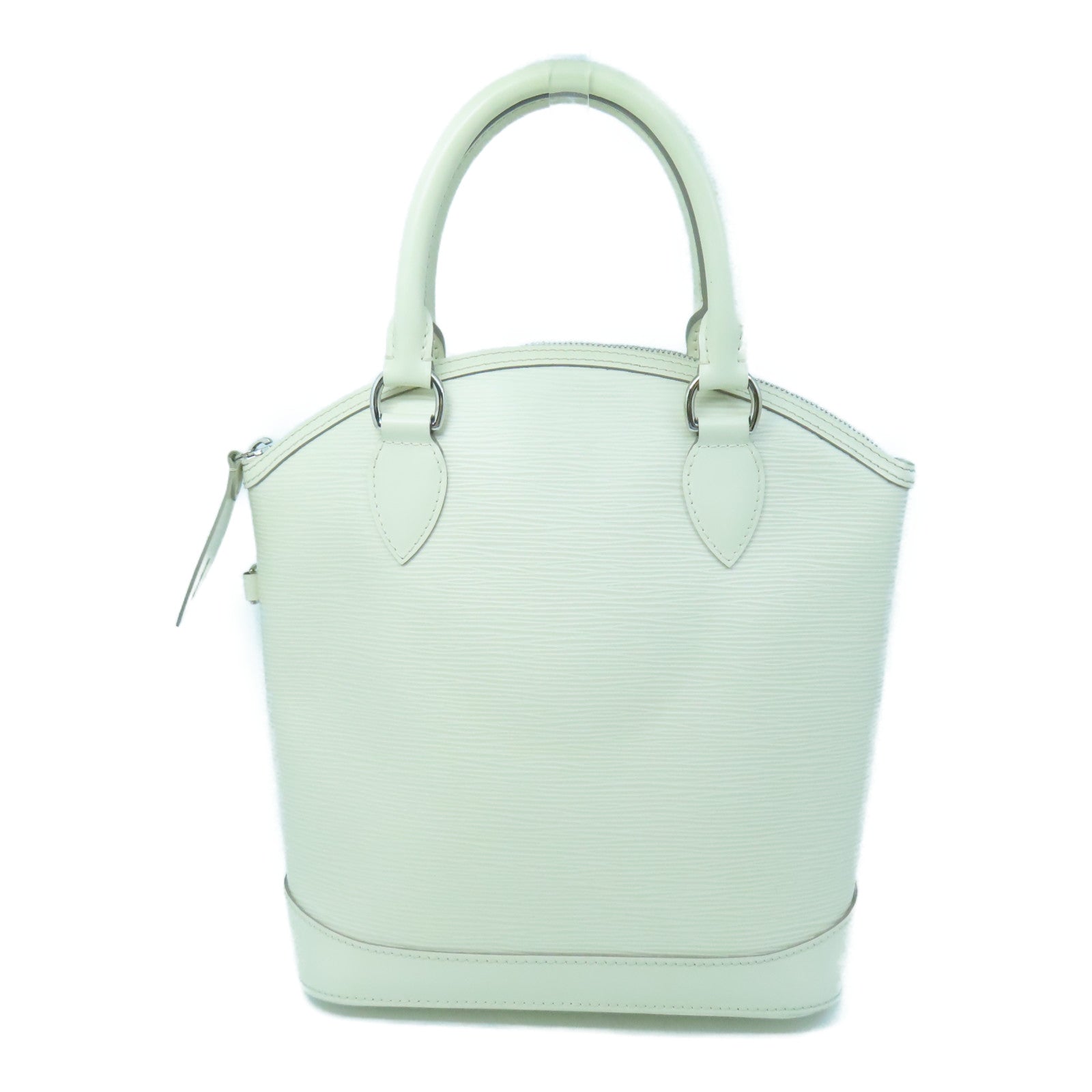 LOUIS VUITTON Epi Lockit PM Silver Buckle Handle Bag White