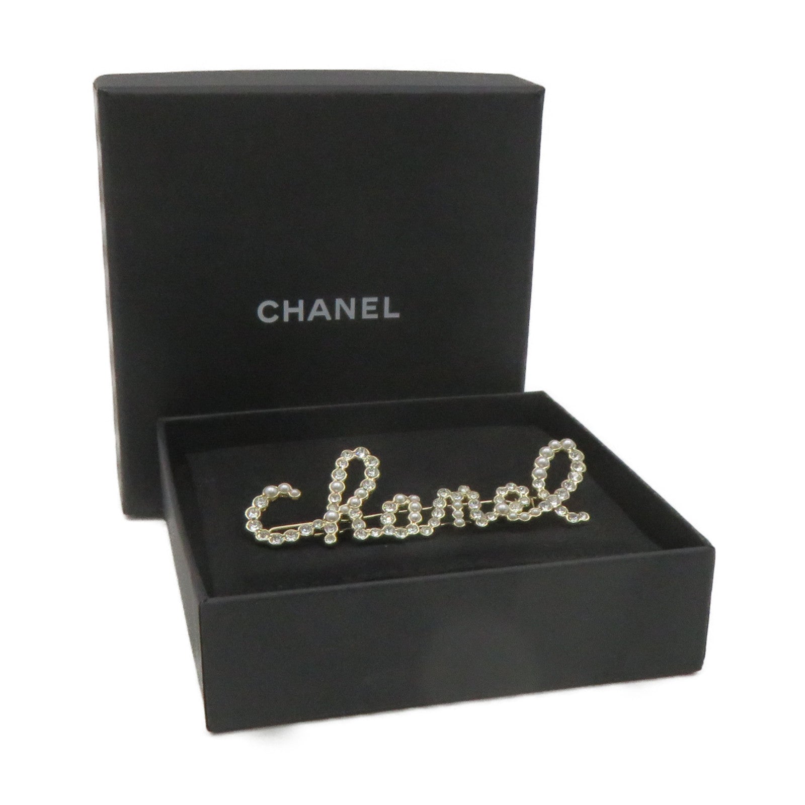 CHANEL metal / imitation pearl Hair Clip beige / gold