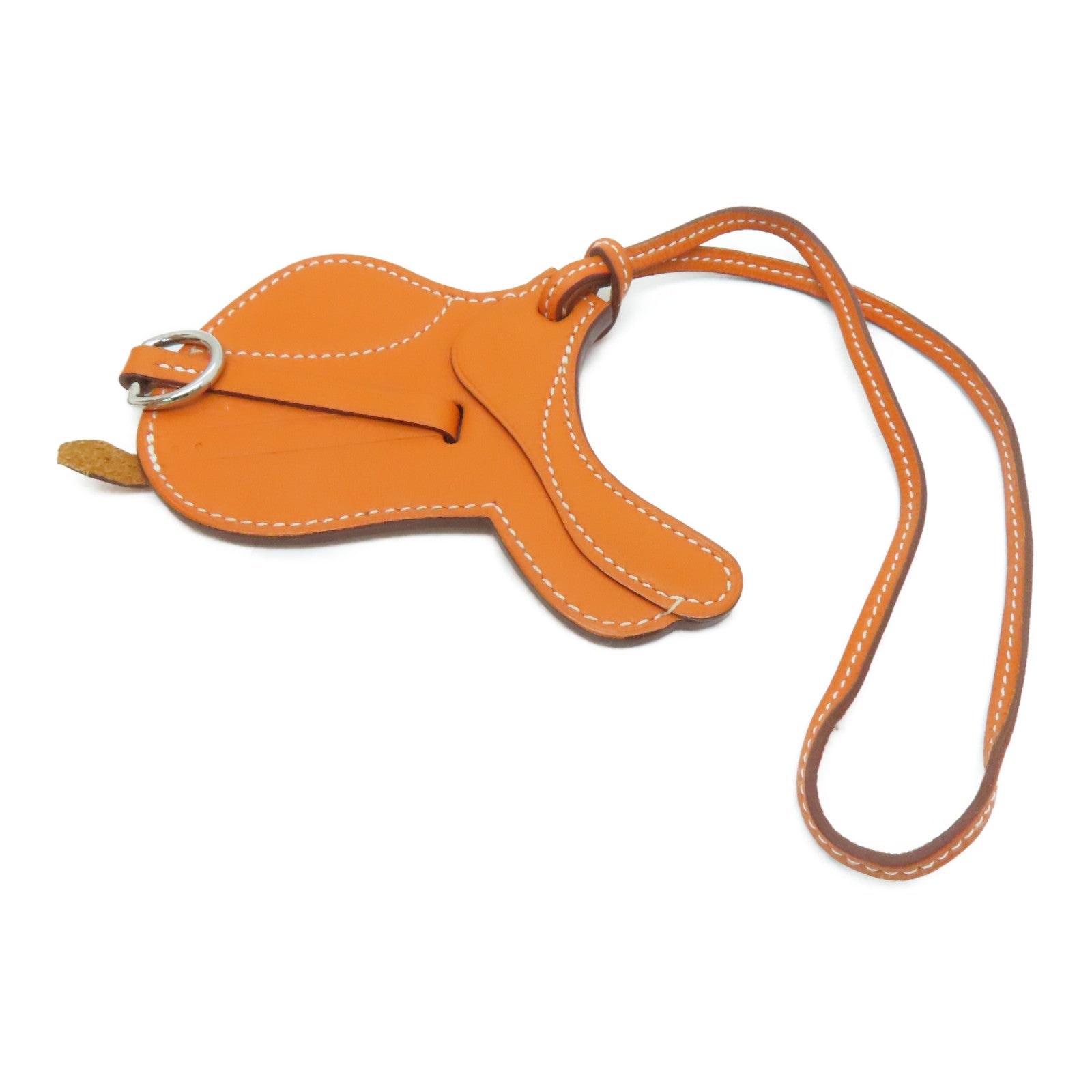 HERMES 【激減優惠】Swift皮革Paddock Selle Charm掛飾Potiron/橙色