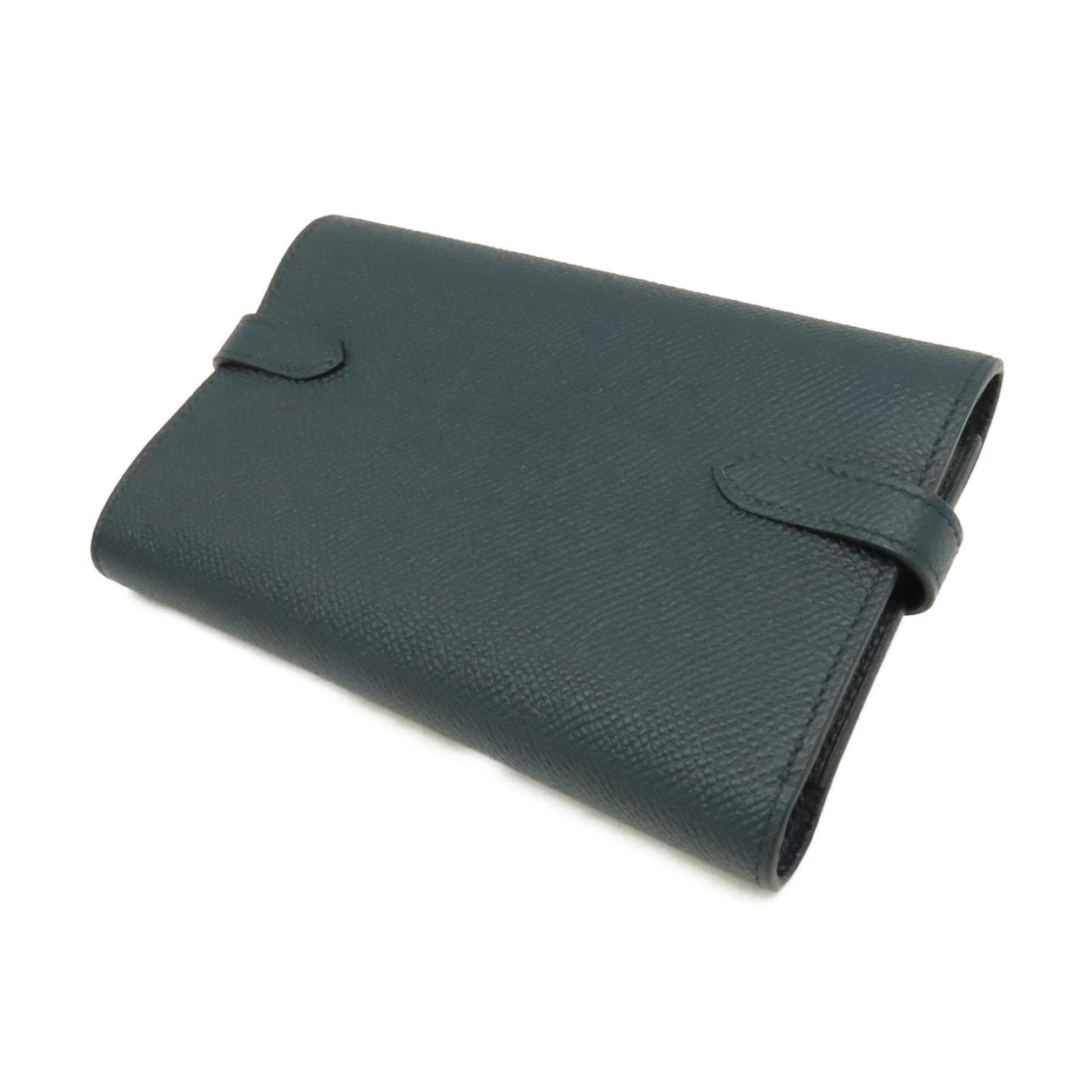 HERMES Epsom皮革Kelly Wallet金扣長錢包Vert Cypres/松柏綠色