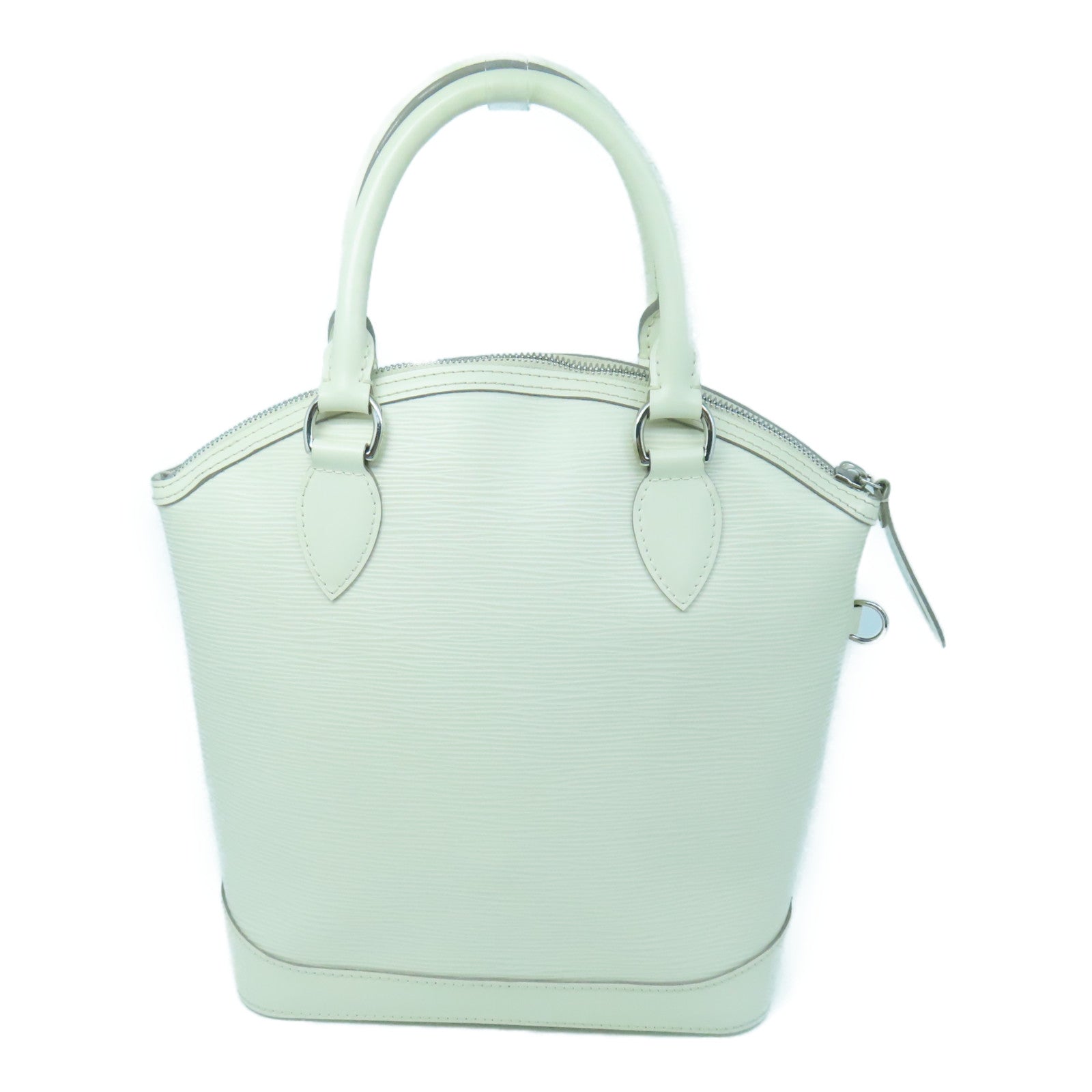 LOUIS VUITTON Epi Lockit PM Silver Buckle Handle Bag White