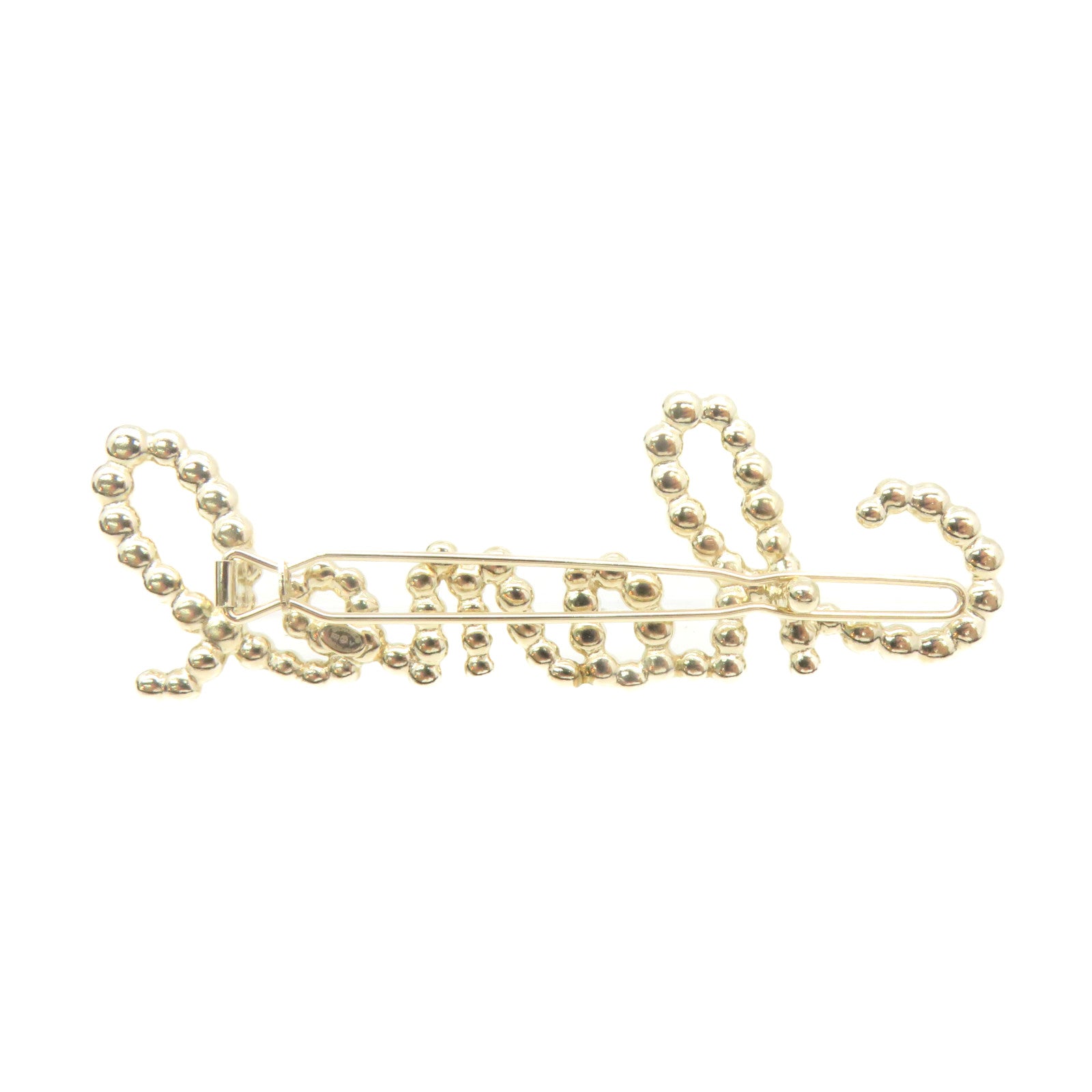 CHANEL metal / imitation pearl Hair Clip beige / gold