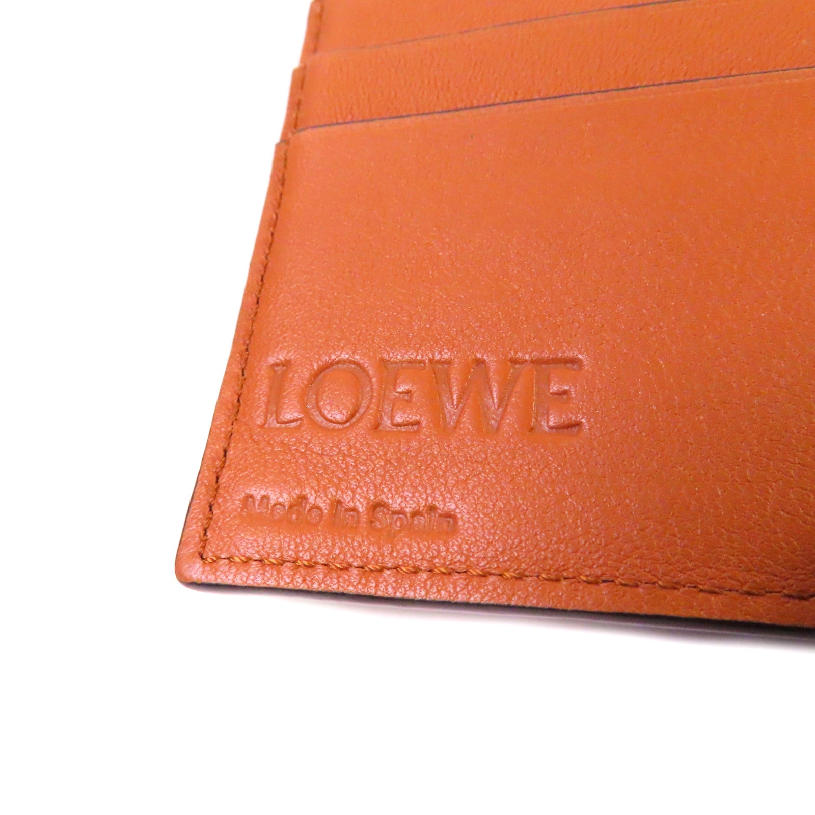 LOEWE 牛皮皮革Small Vertical Wallet短錢包藍色/啡色