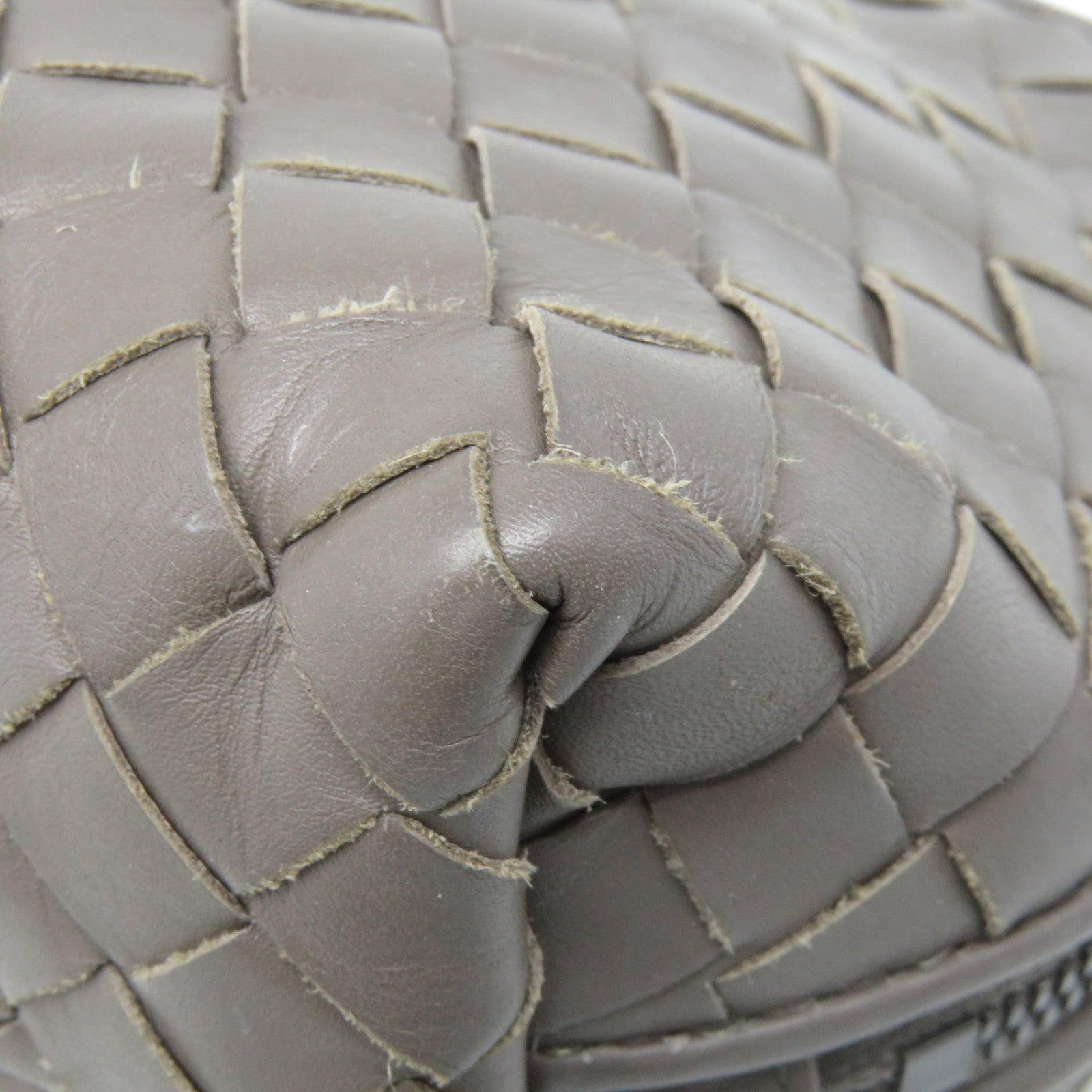BOTTEGA VENETA 织纹皮革Cosmetic Pouch化妆包灰色