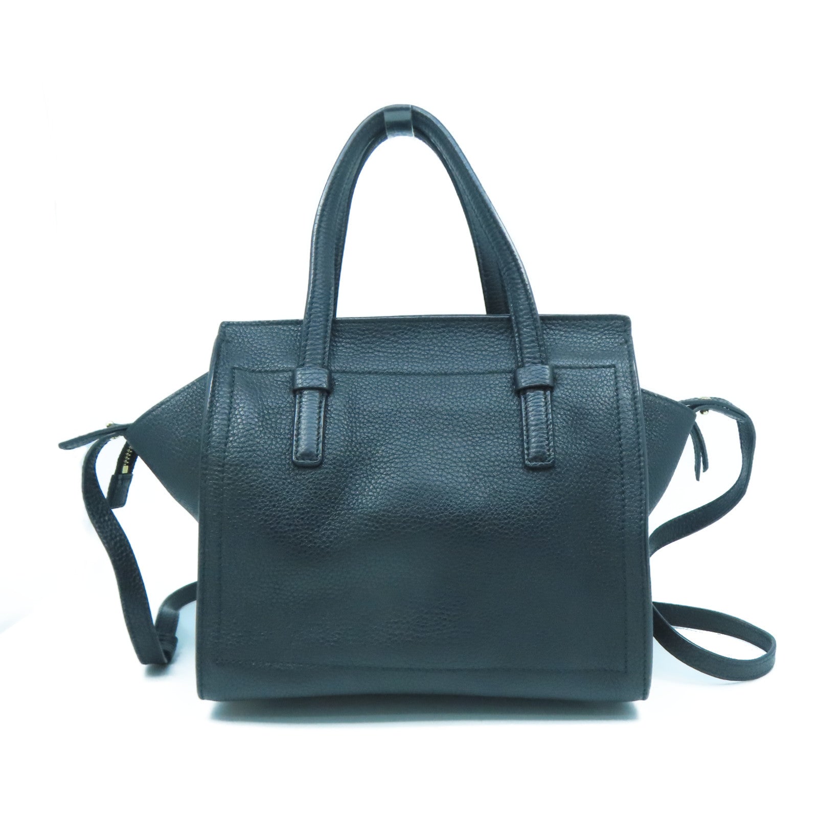 Salvatore Ferragamo 牛皮皮革2 Way Shoulder Bag金扣手挽肩背兩用袋黑色
