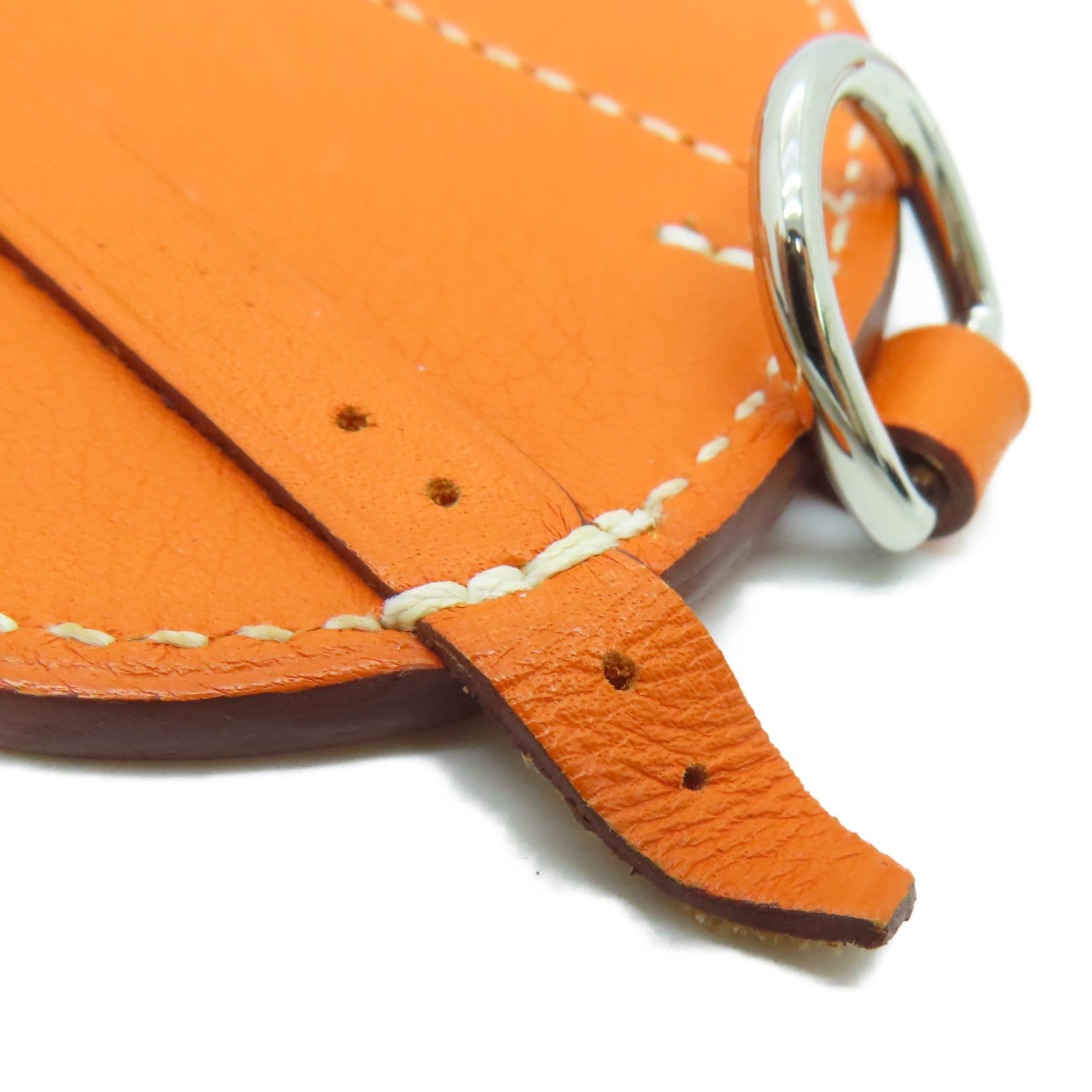 HERMES 【激減優惠】Swift皮革Paddock Selle Charm掛飾Potiron/橙色