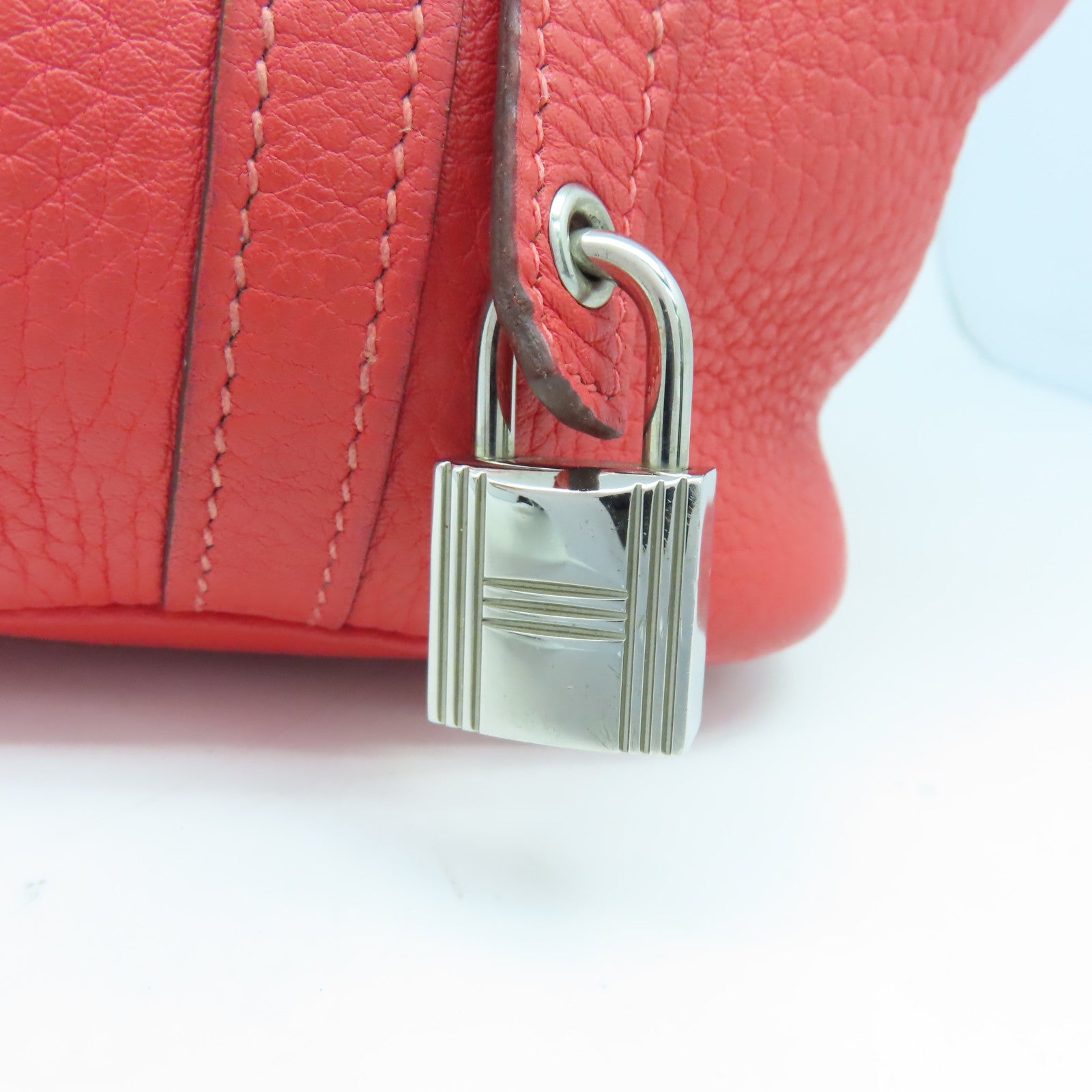 HERMES Clemence皮革Picotin PM銀扣手挽袋Rose Jaipur紅色