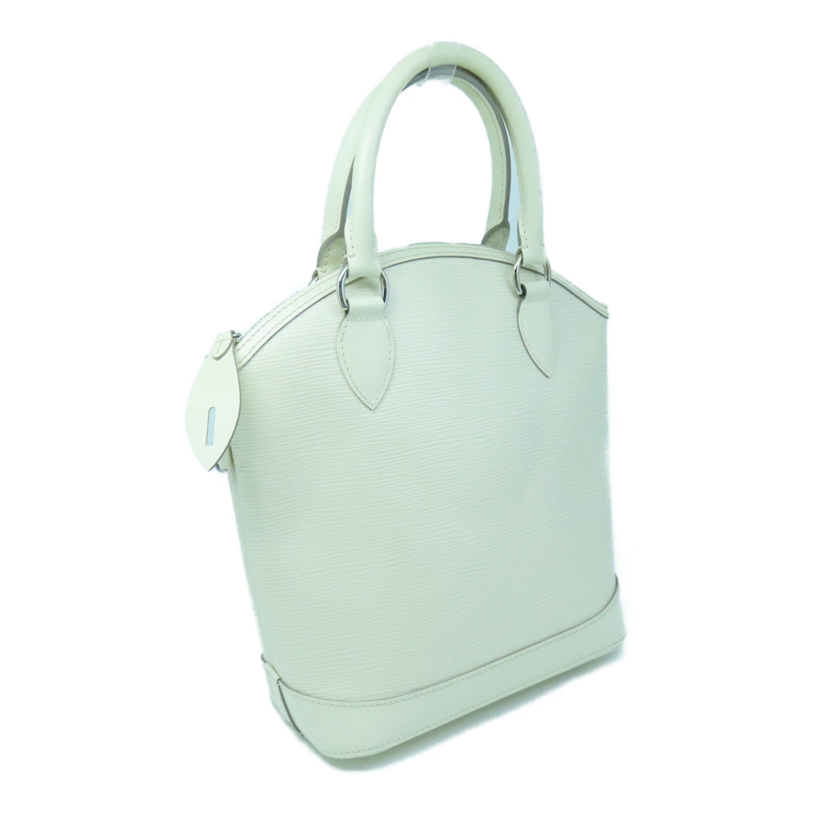 LOUIS VUITTON Epi Lockit PM Silver Buckle Handle Bag White