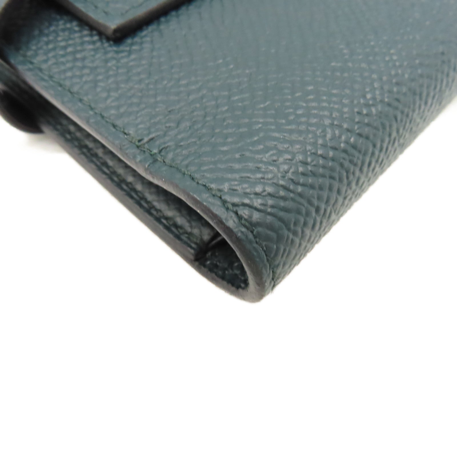 HERMES Epsom皮革Kelly Wallet金扣長錢包Vert Cypres/松柏綠色