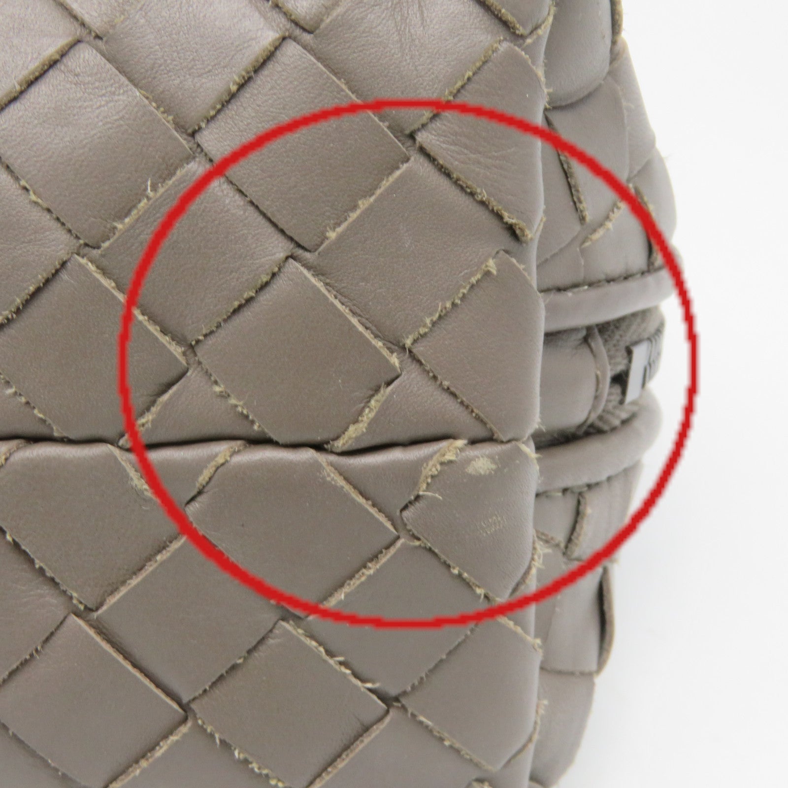 BOTTEGA VENETA 织纹皮革Cosmetic Pouch化妆包灰色