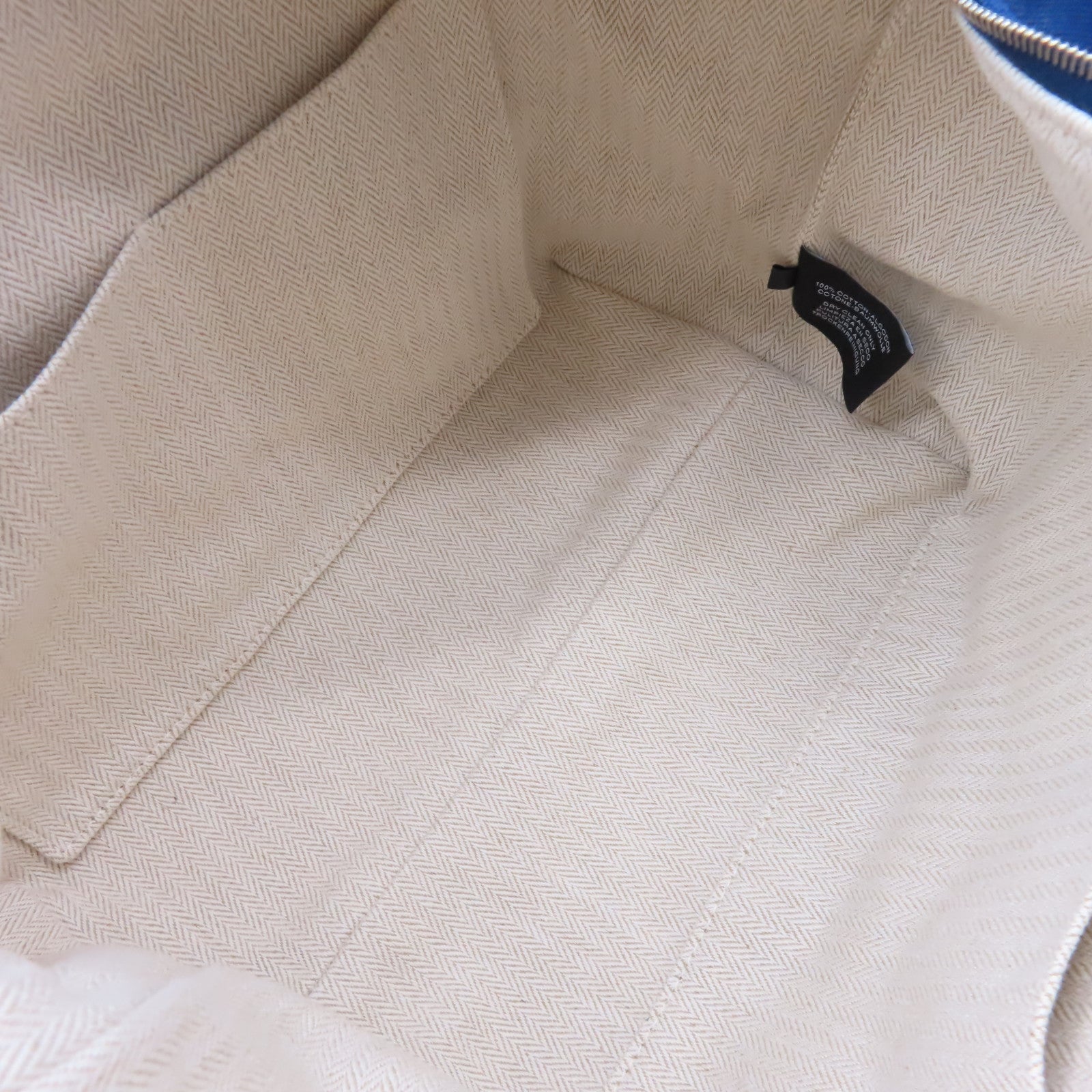 HERMES 帆布Bride A Brac GM Hand Bag銀扣手挽袋寶藍色