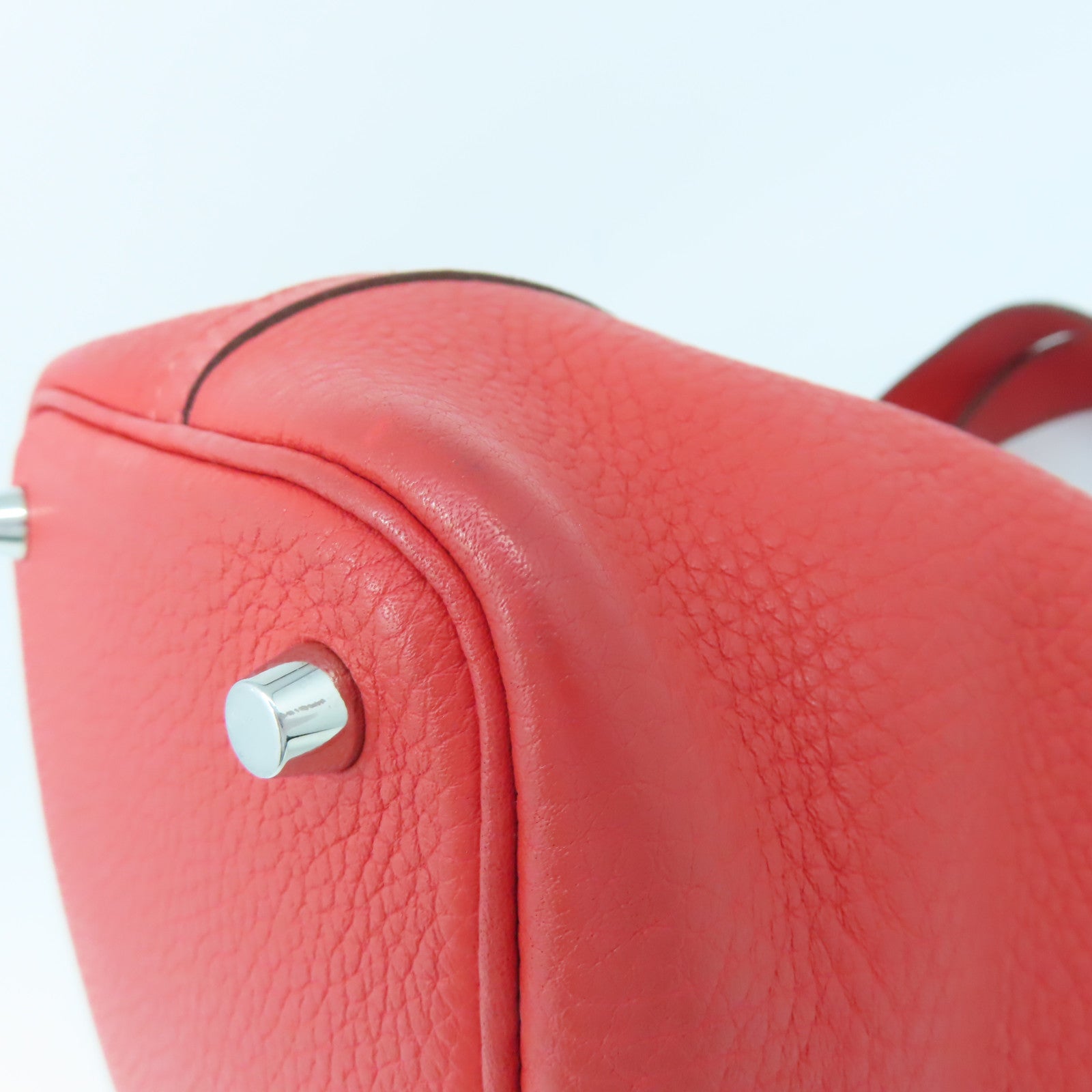 HERMES Clemence皮革Picotin PM銀扣手挽袋Rose Jaipur紅色