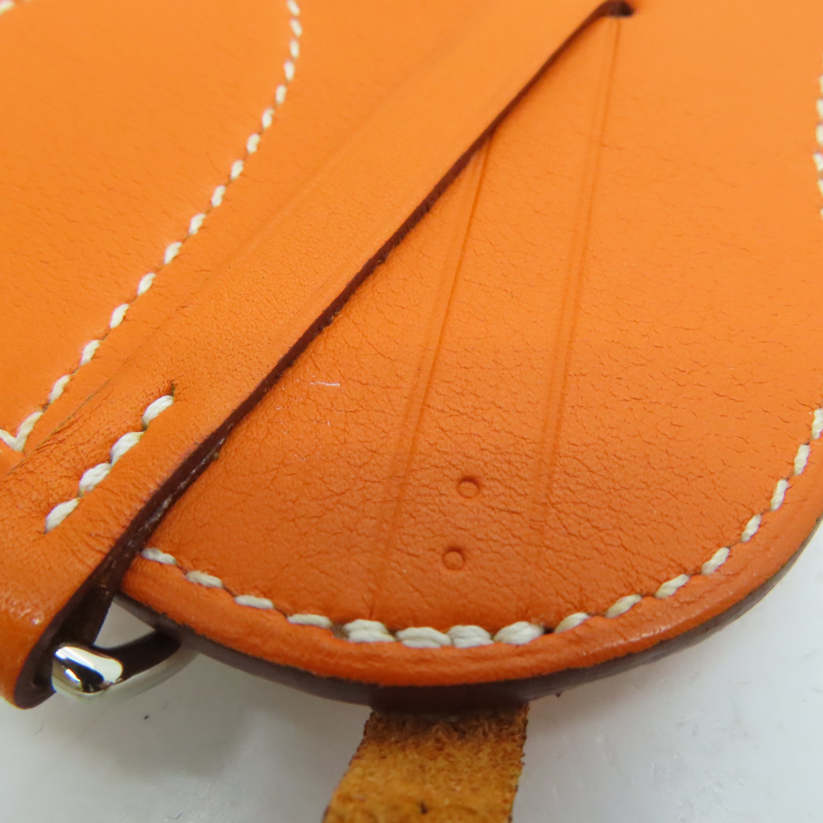 HERMES 【激減優惠】Swift皮革Paddock Selle Charm掛飾Potiron/橙色