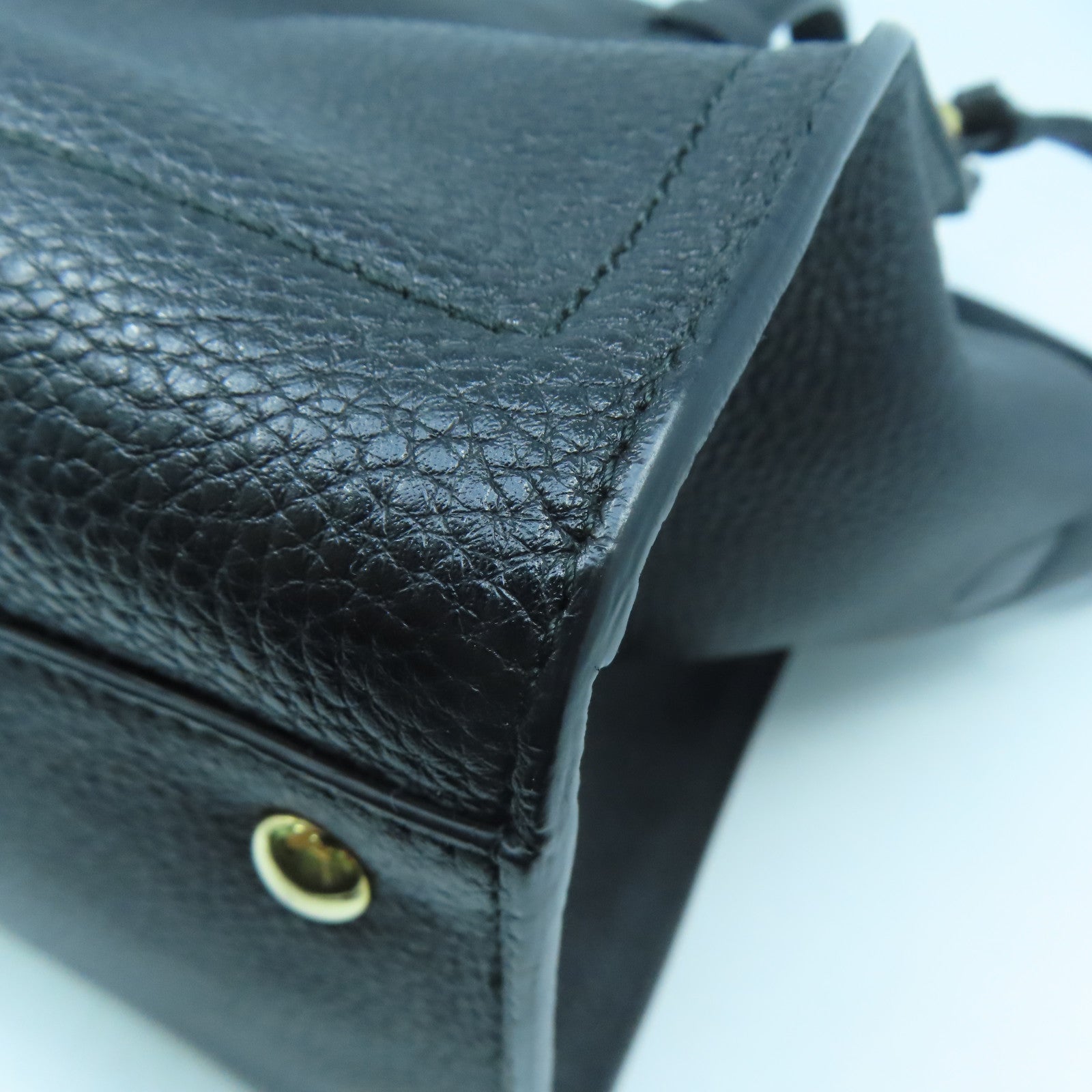 Salvatore Ferragamo 牛皮皮革2 Way Shoulder Bag金扣手挽肩背兩用袋黑色