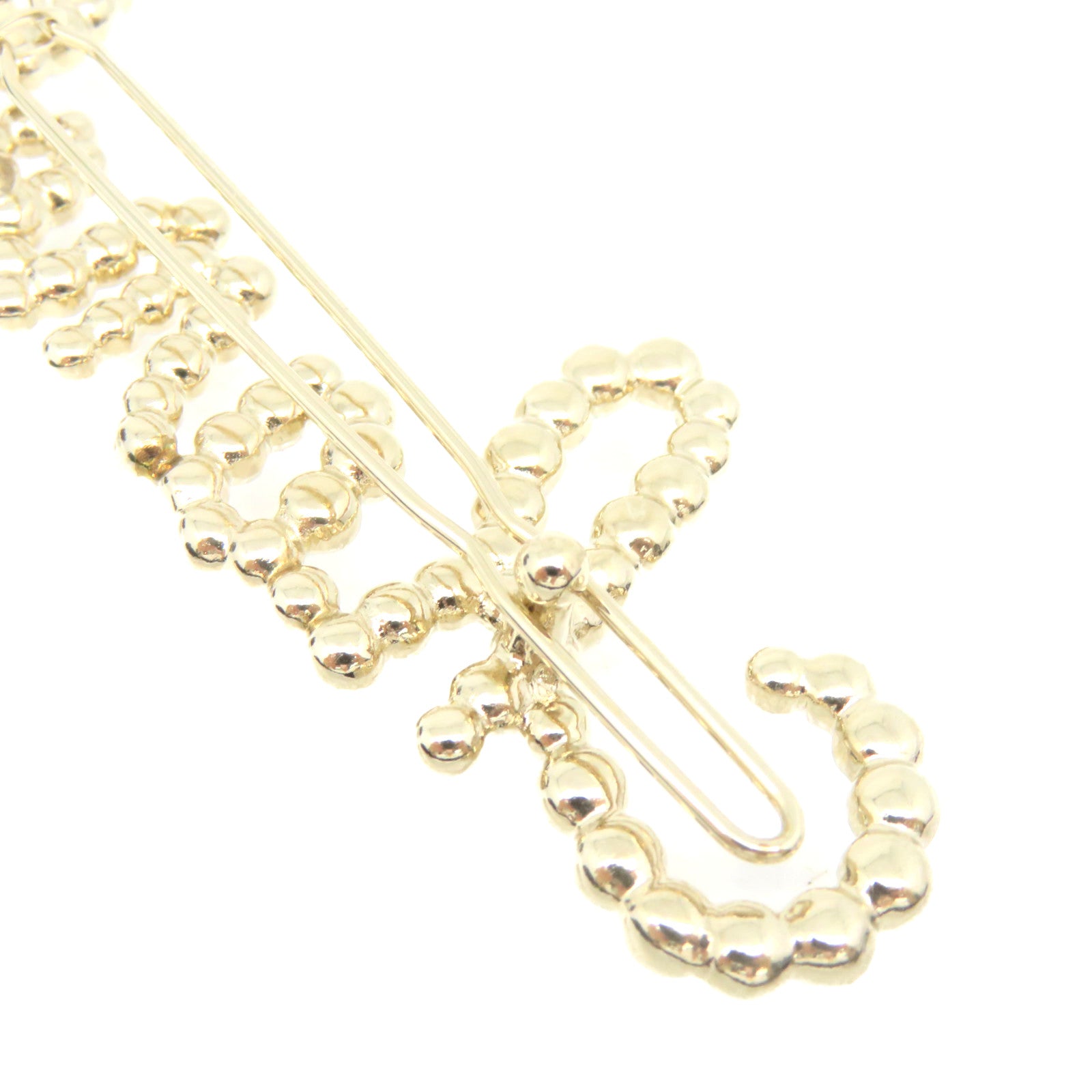 CHANEL metal / imitation pearl Hair Clip beige / gold