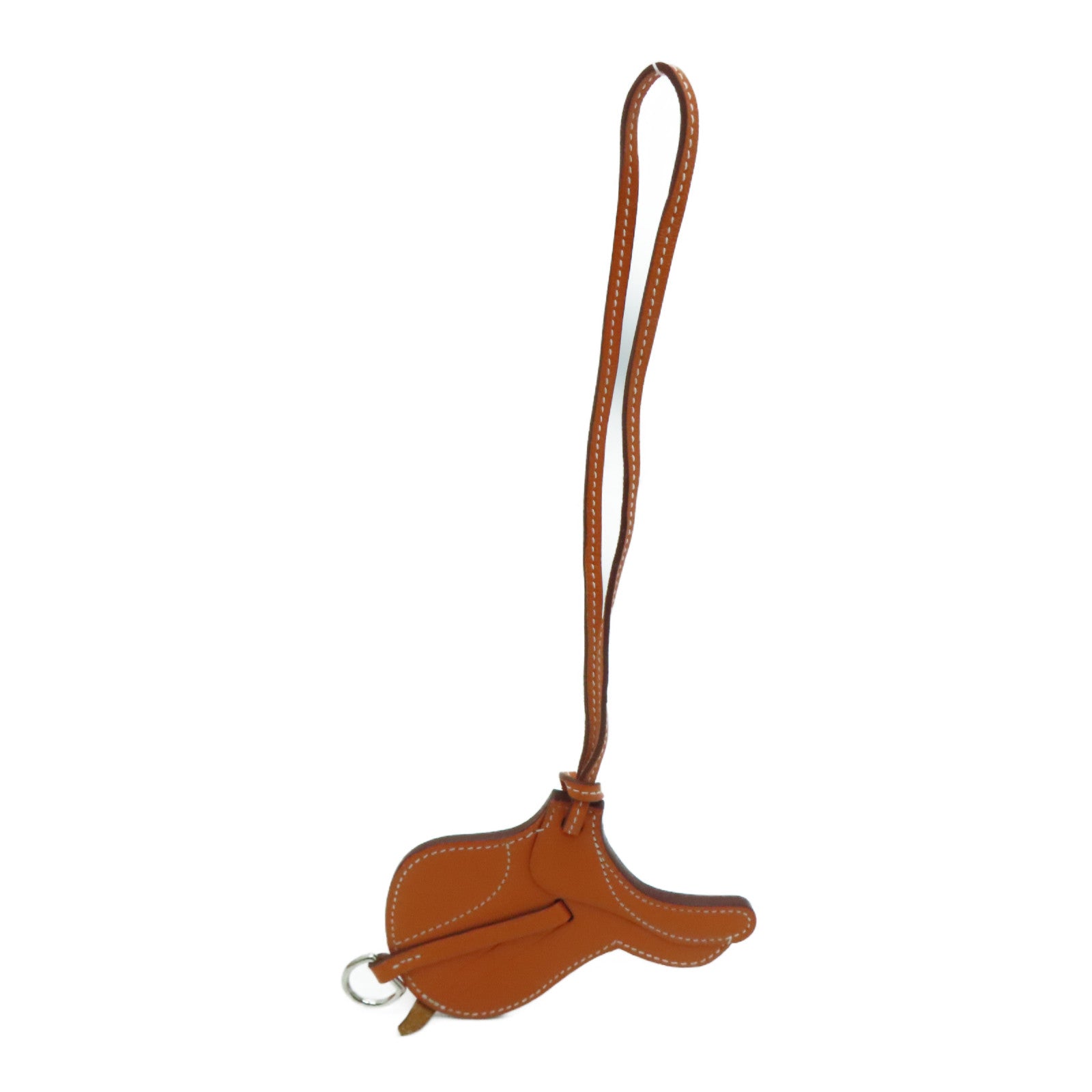 HERMES 【激減優惠】Swift皮革Paddock Selle Charm掛飾Potiron/橙色