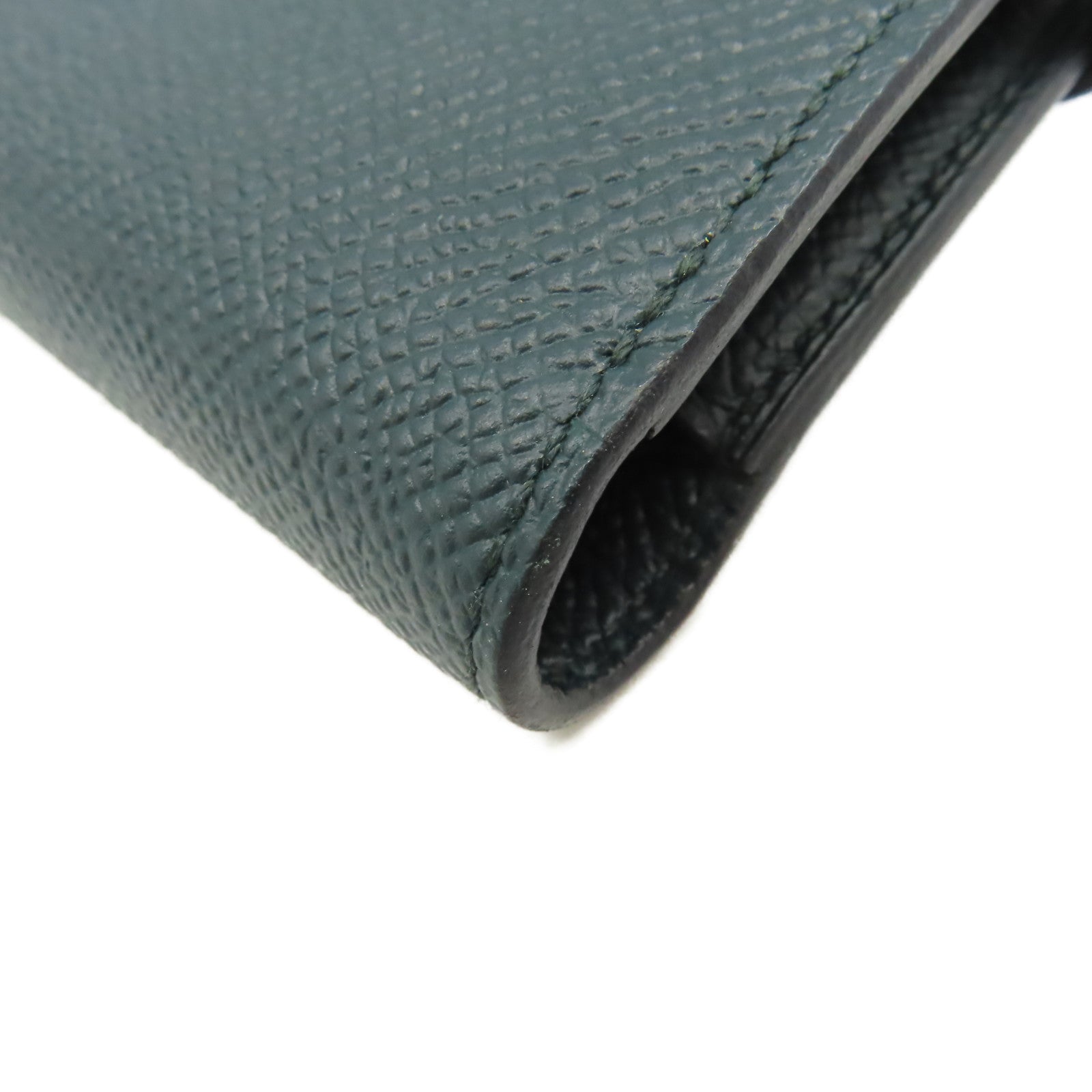 HERMES Epsom皮革Kelly Wallet金扣長錢包Vert Cypres/松柏綠色