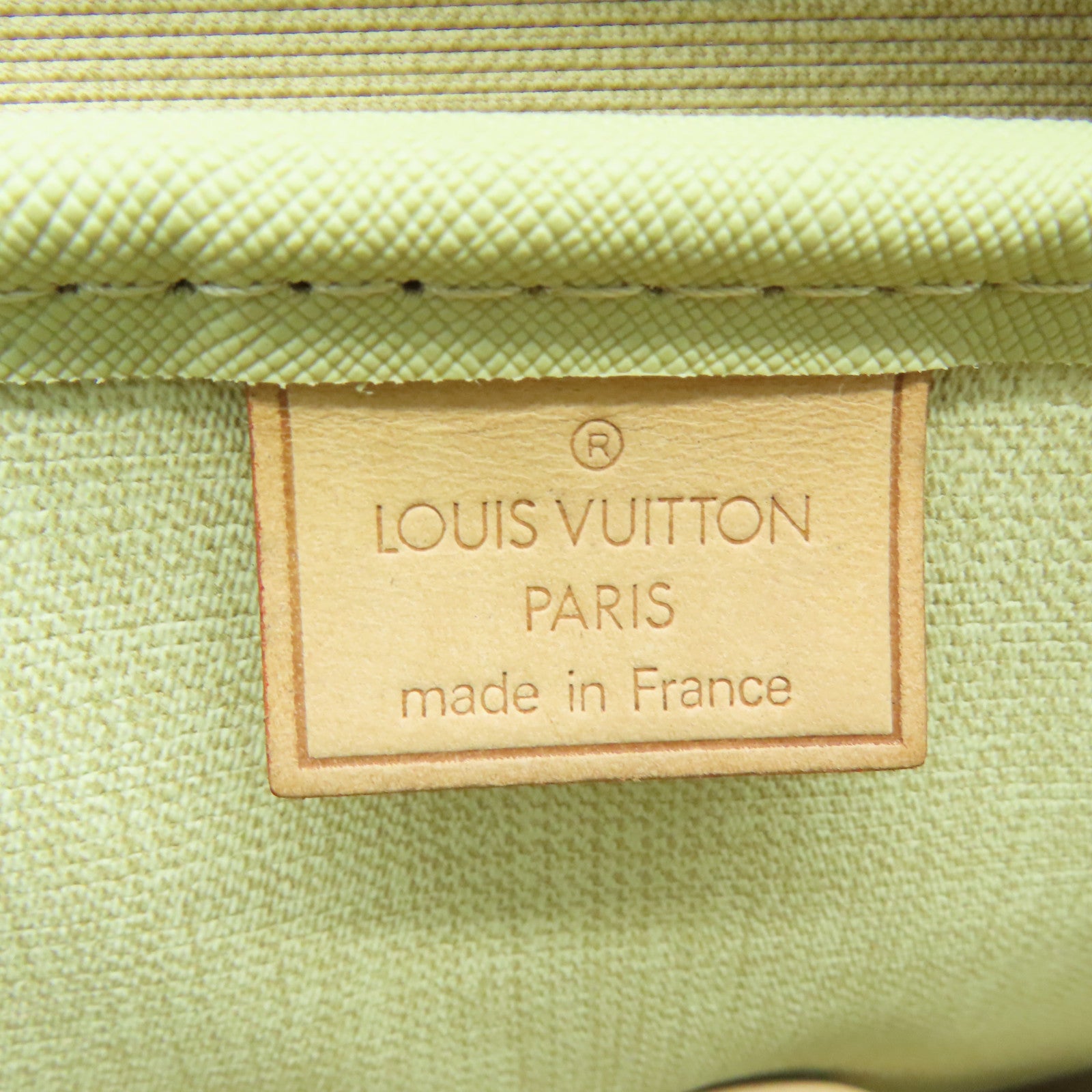 LOUIS VUITTON Monogram Deauville gold buckle handle bag brown