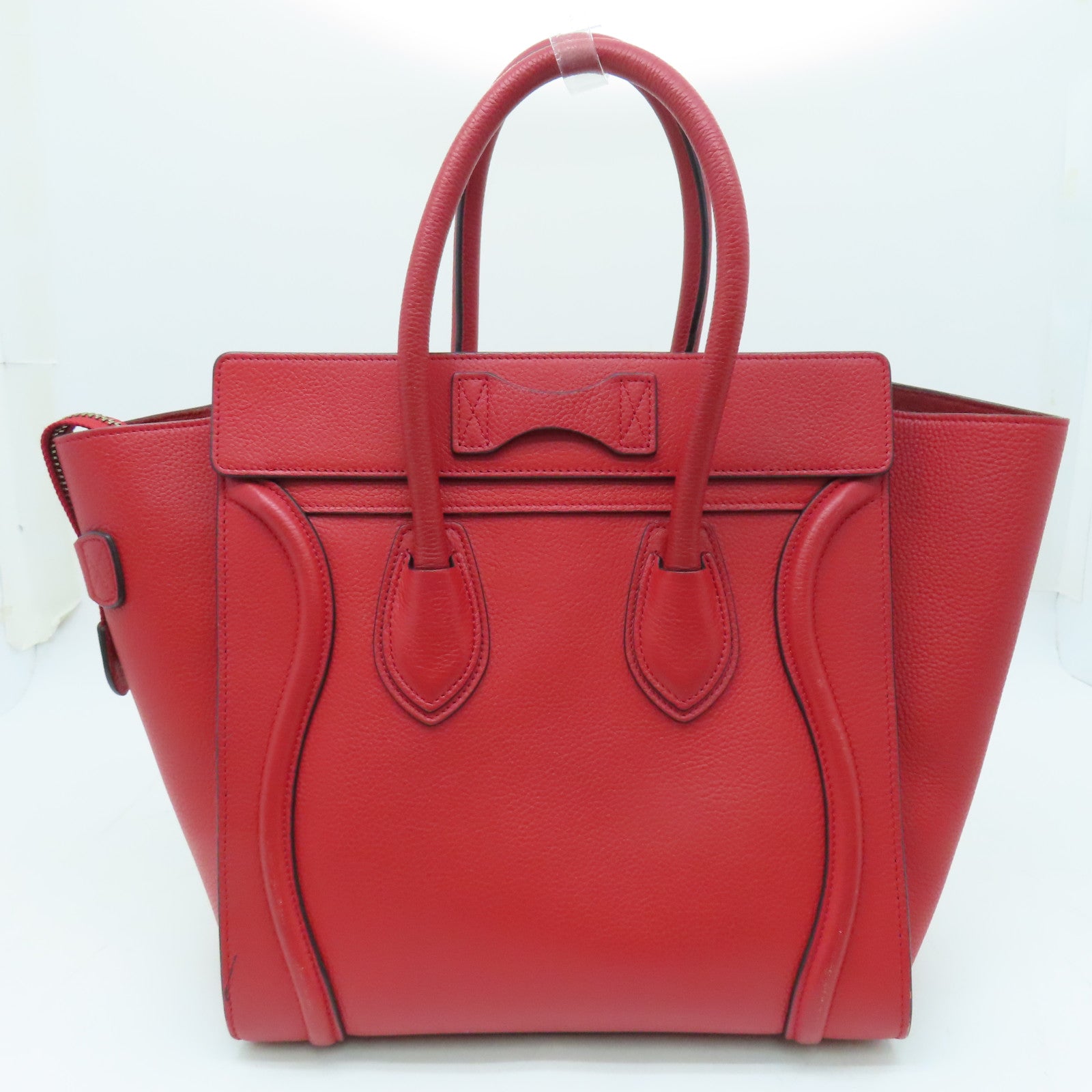CELINE 【激減優惠】牛皮皮革Micro Luggage金扣手挽袋紅色