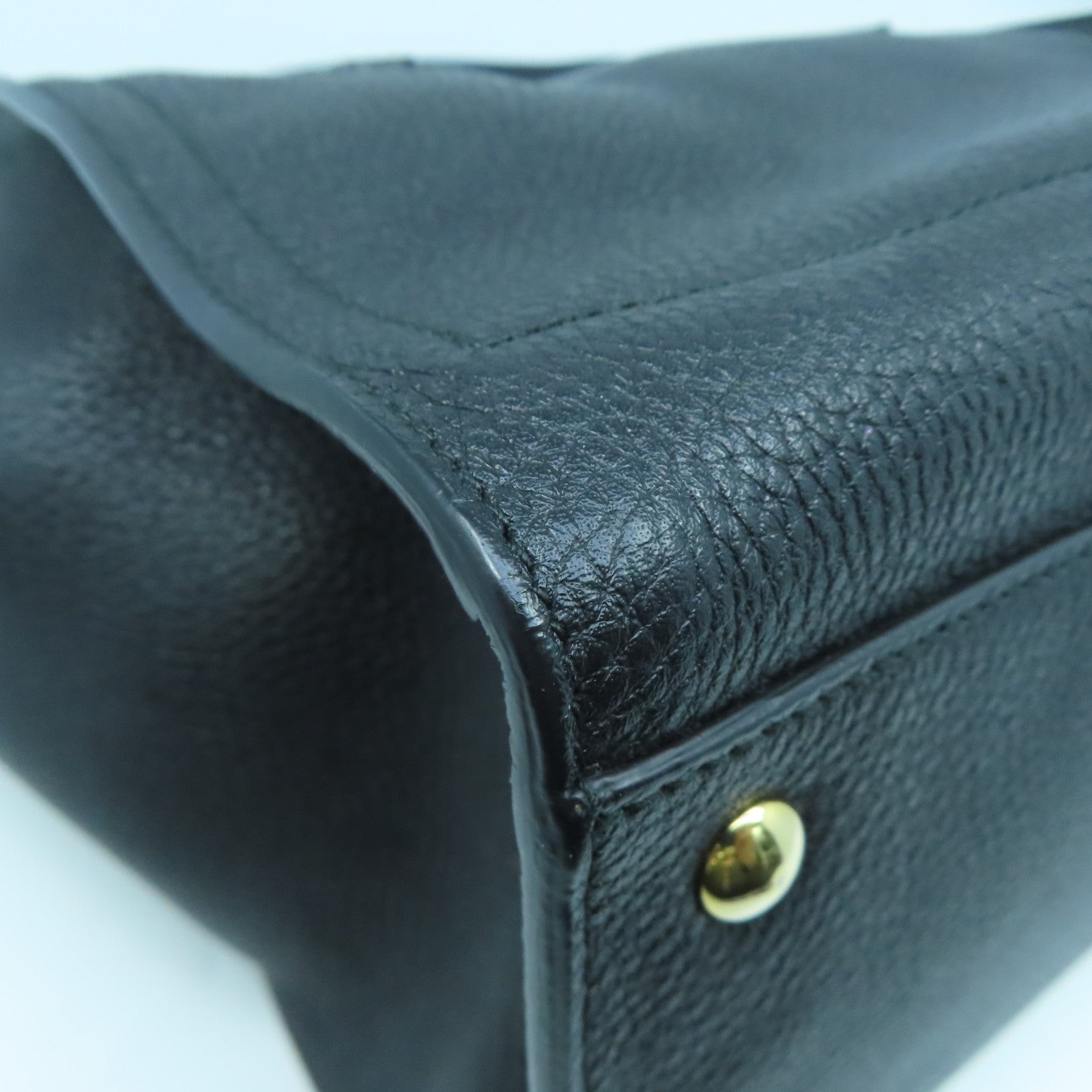 Salvatore Ferragamo 牛皮皮革2 Way Shoulder Bag金扣手挽肩背兩用袋黑色