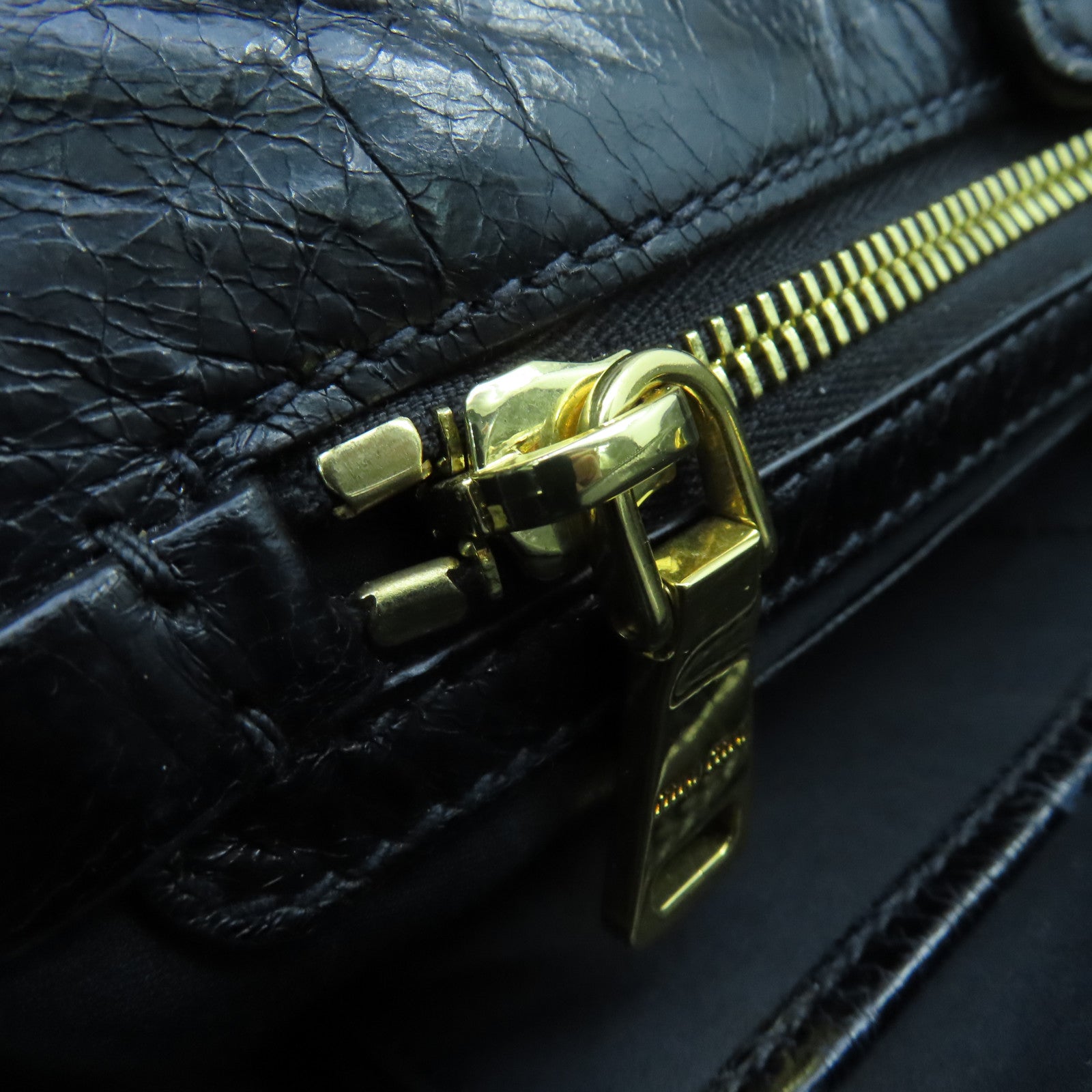 Miu Miu 牛皮皮革2way Shoulder Bag金扣手挽肩背两用袋黑色