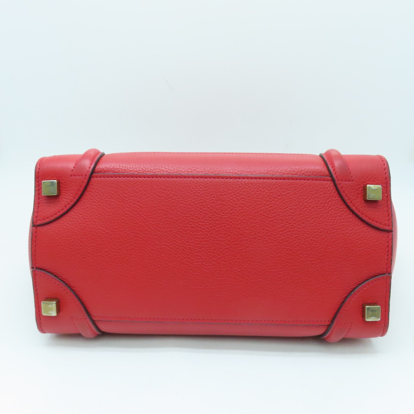 CELINE 【激減優惠】牛皮皮革Micro Luggage金扣手挽袋紅色
