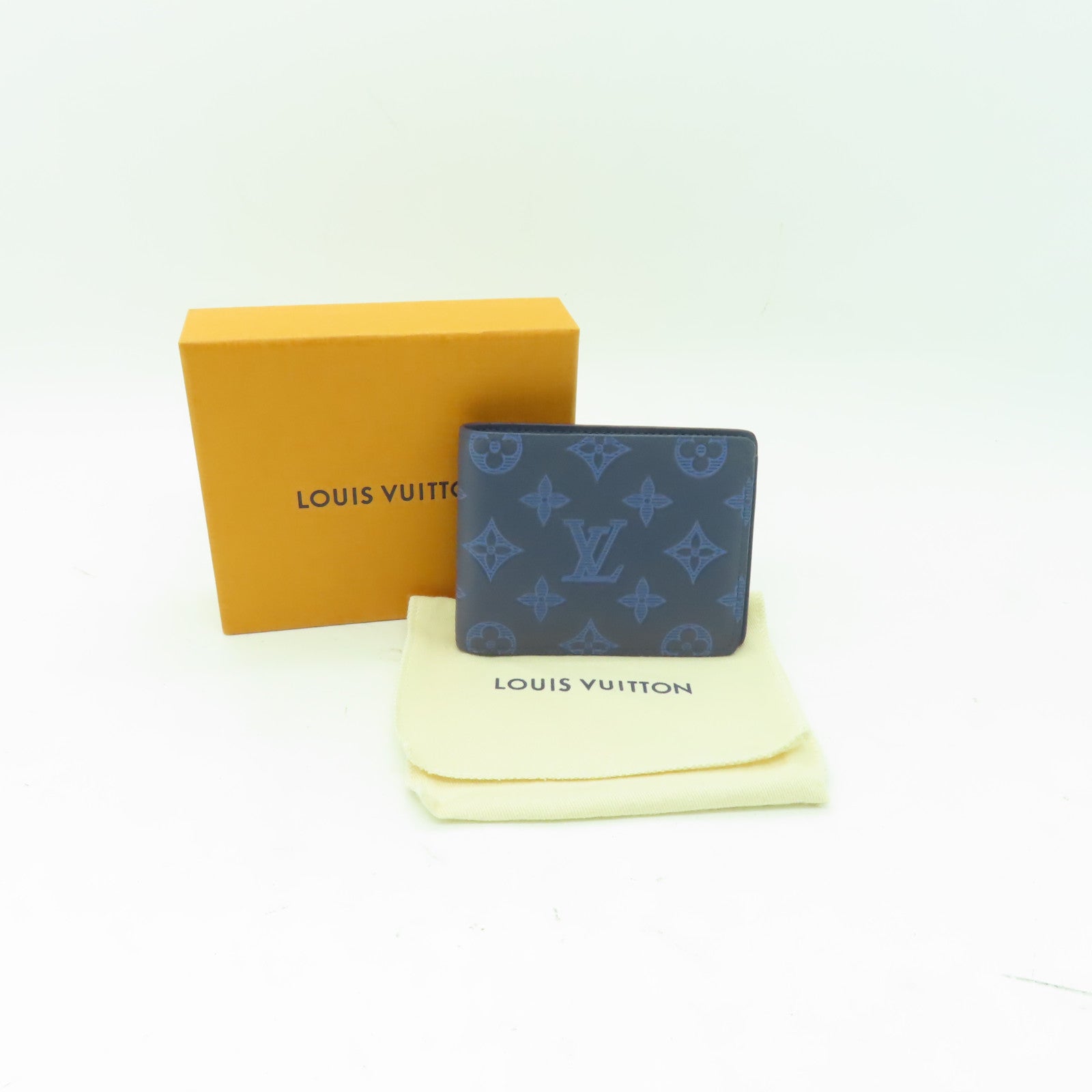 LOUIS VUITTON Monogram Shadow Multiple Wallet錢包藍色