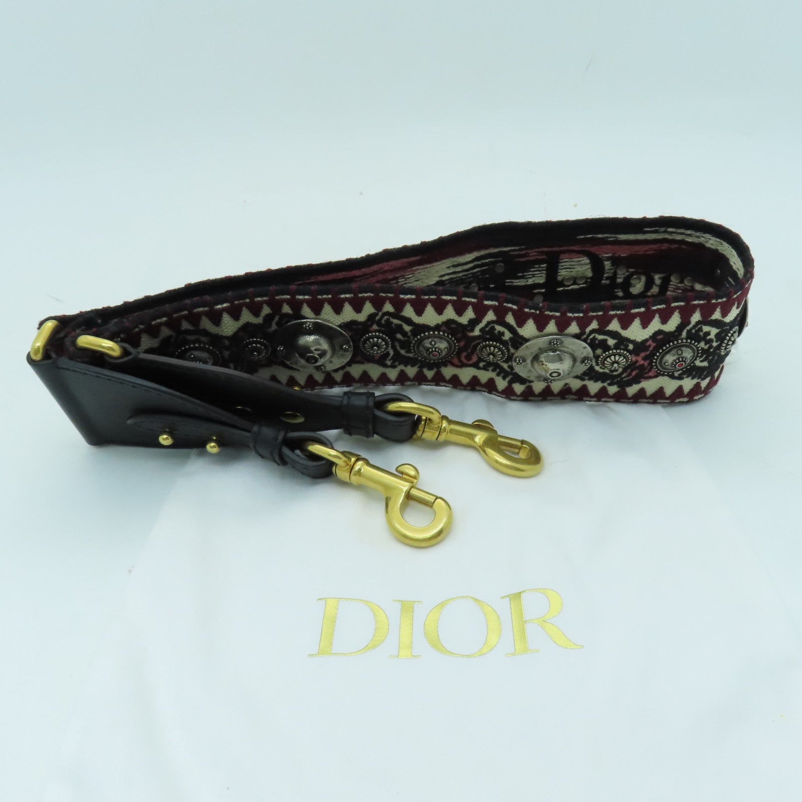 Dior 【激減優惠】帆布Shoulder Strap金扣肩背帶紅色