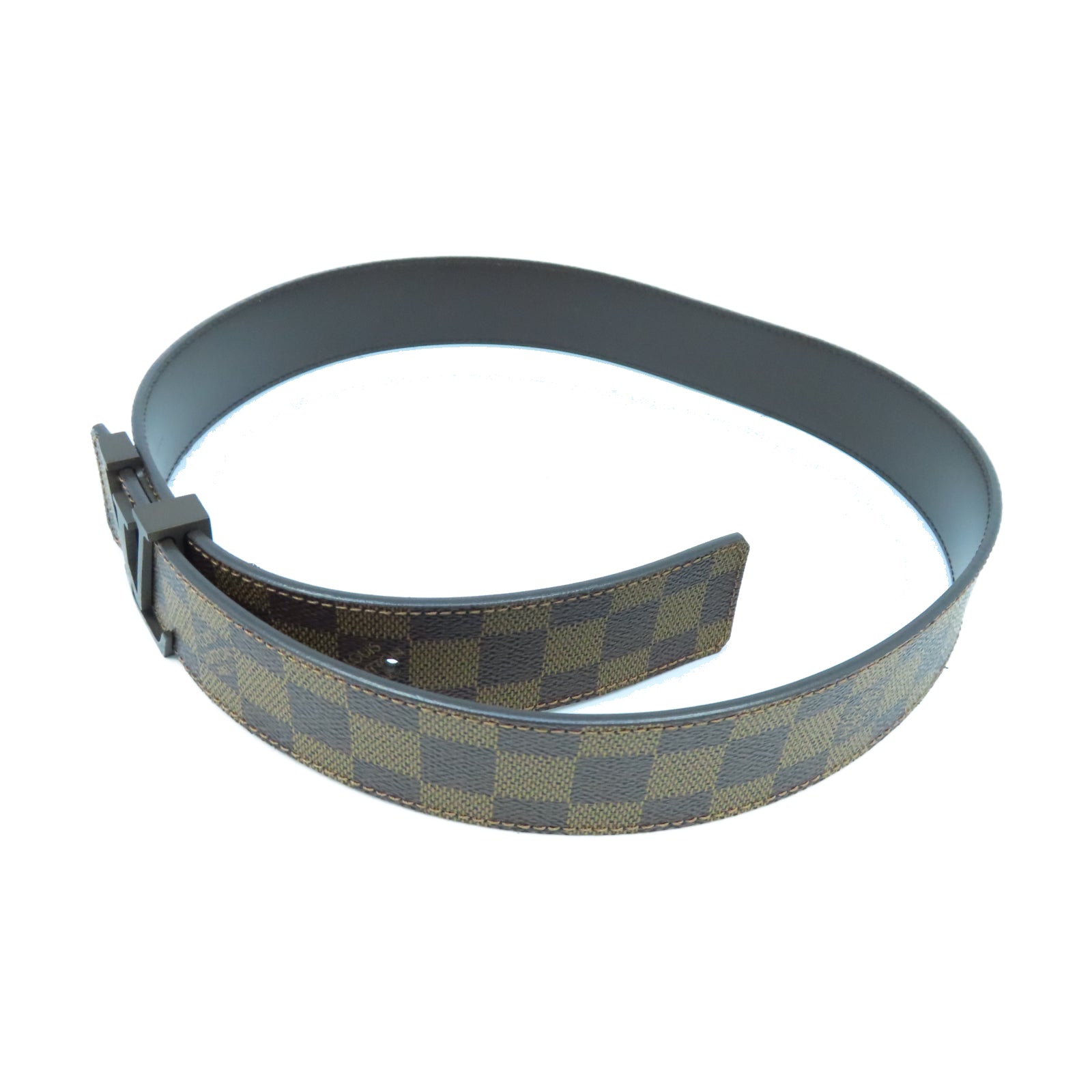 LOUIS VUITTON Damier Belt 85CM皮帶棕色