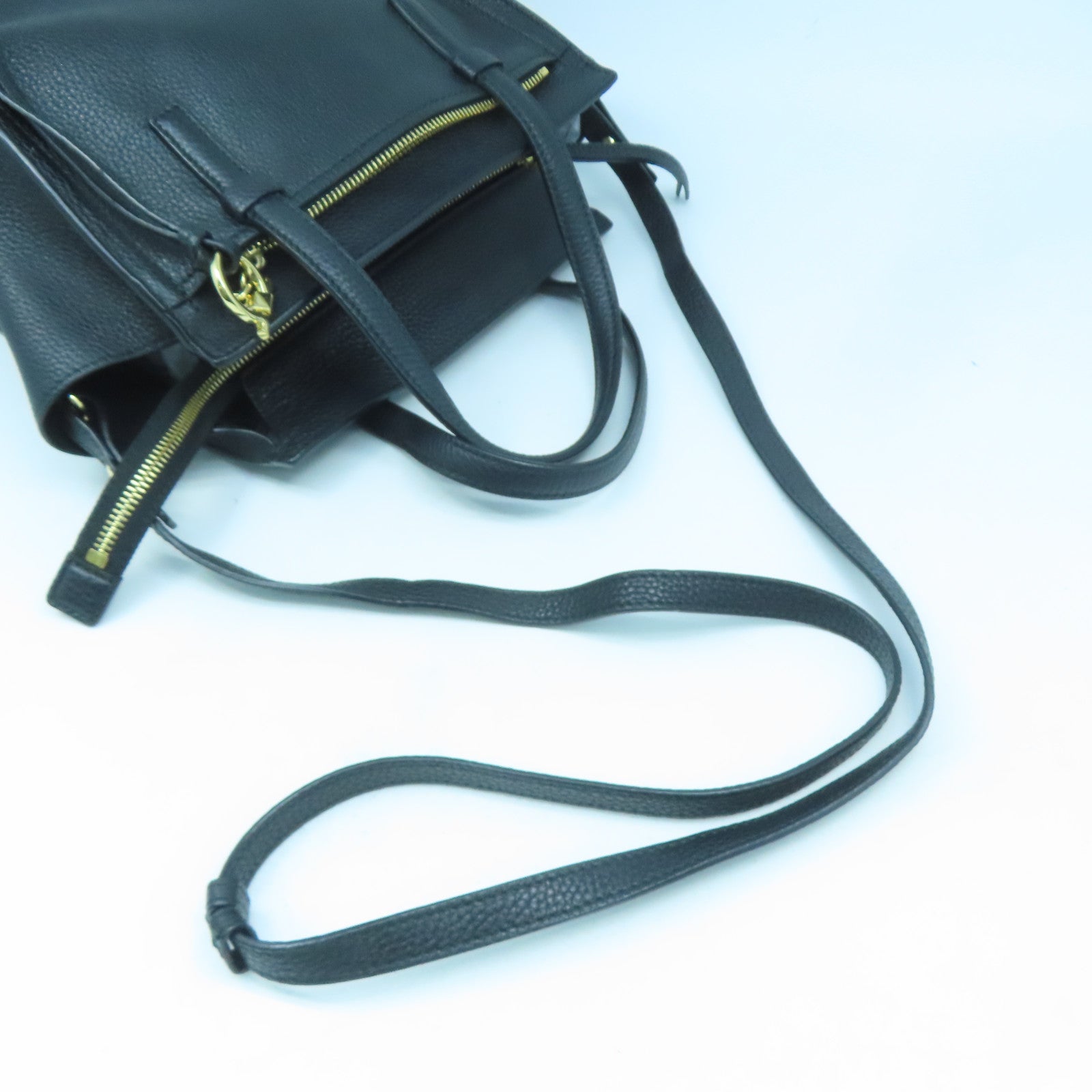 Salvatore Ferragamo 牛皮皮革2 Way Shoulder Bag金扣手挽肩背兩用袋黑色