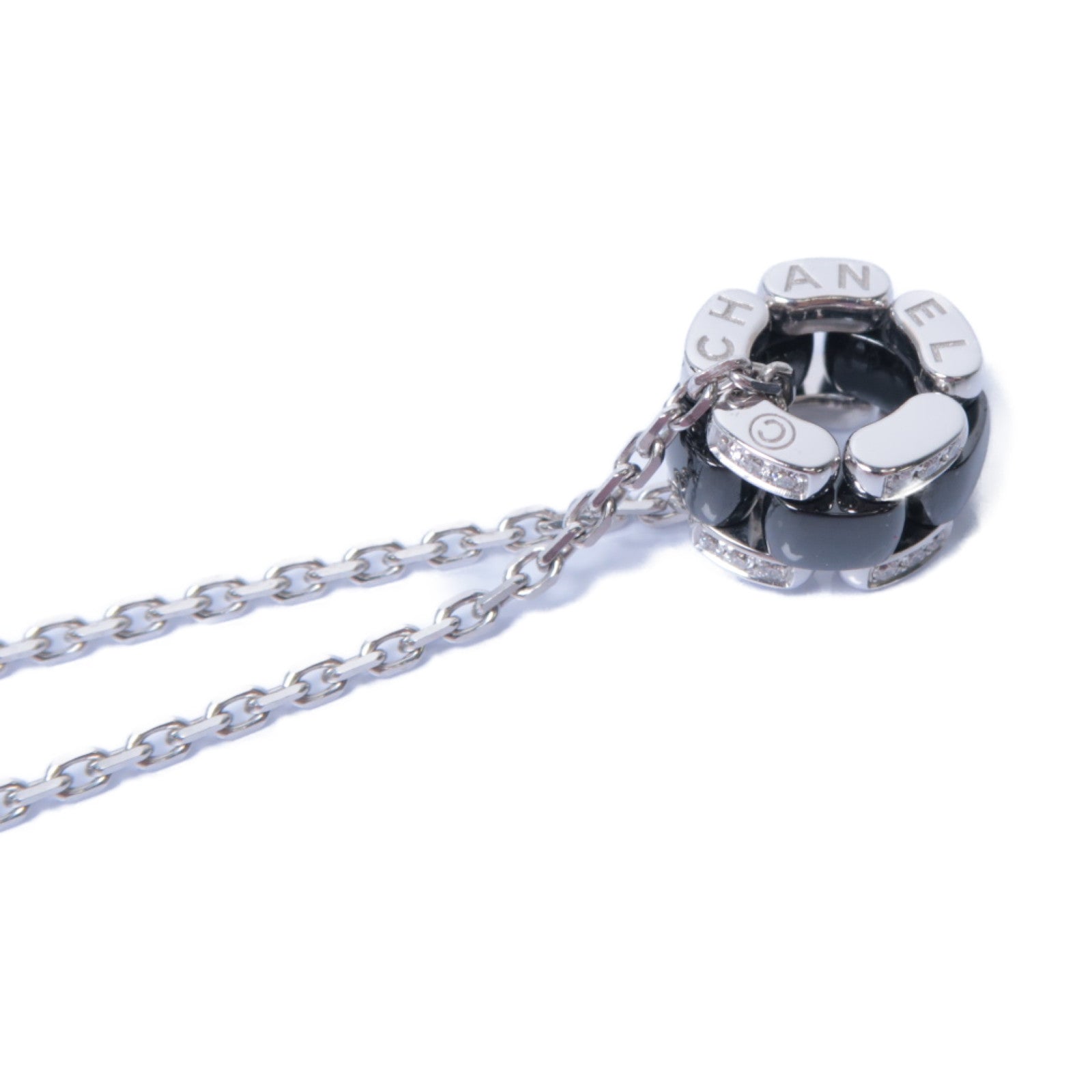 CHANEL 18K白金Necklace項鍊黑色