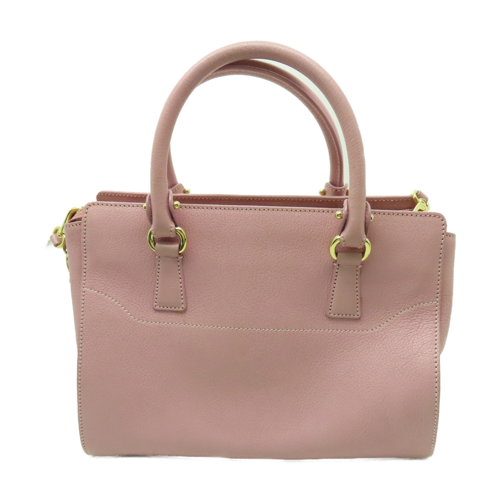 Salvatore Ferragamo 牛皮皮革2 Way Shoulder金扣手挽肩背兩用袋粉紅色