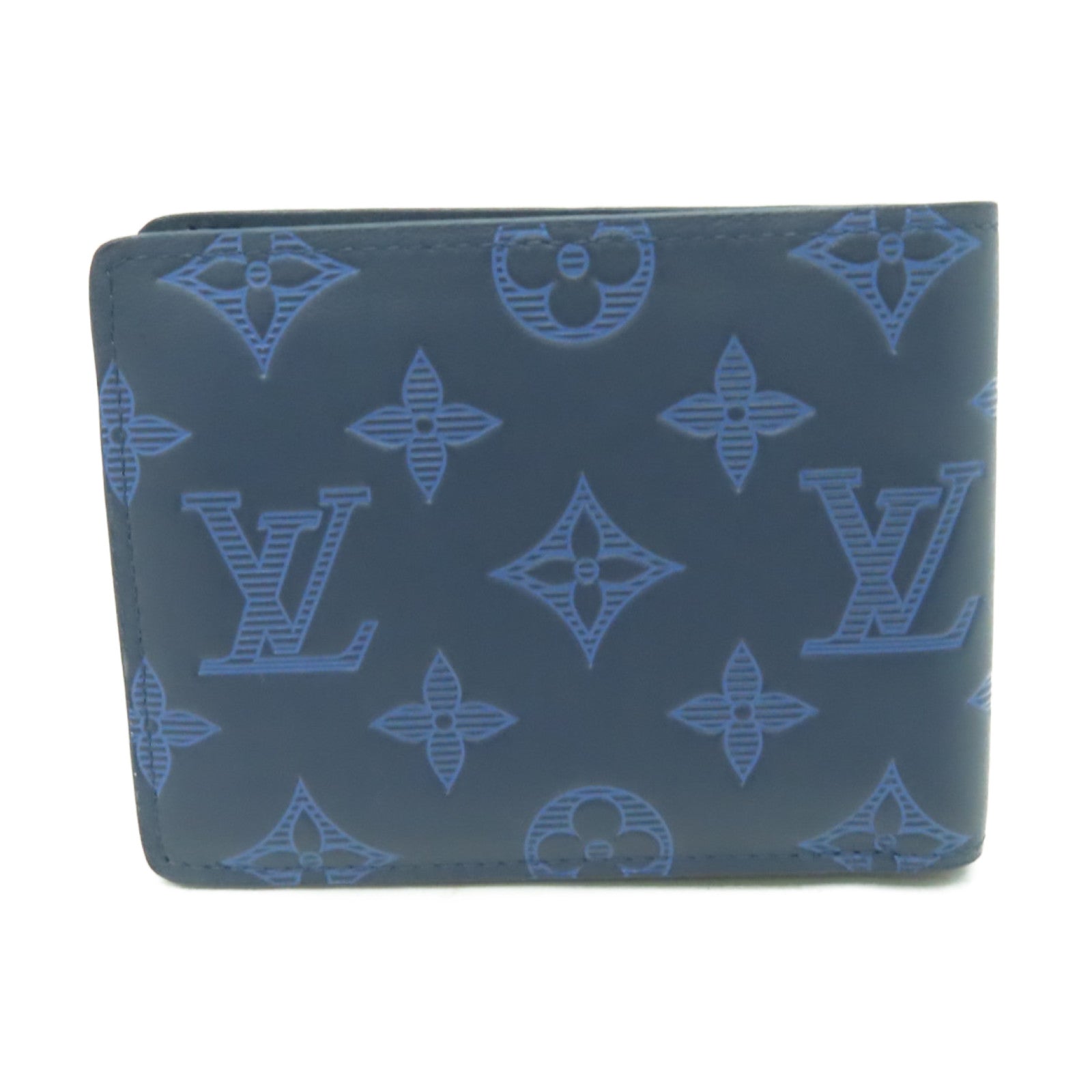 LOUIS VUITTON Monogram Shadow Multiple Wallet錢包藍色