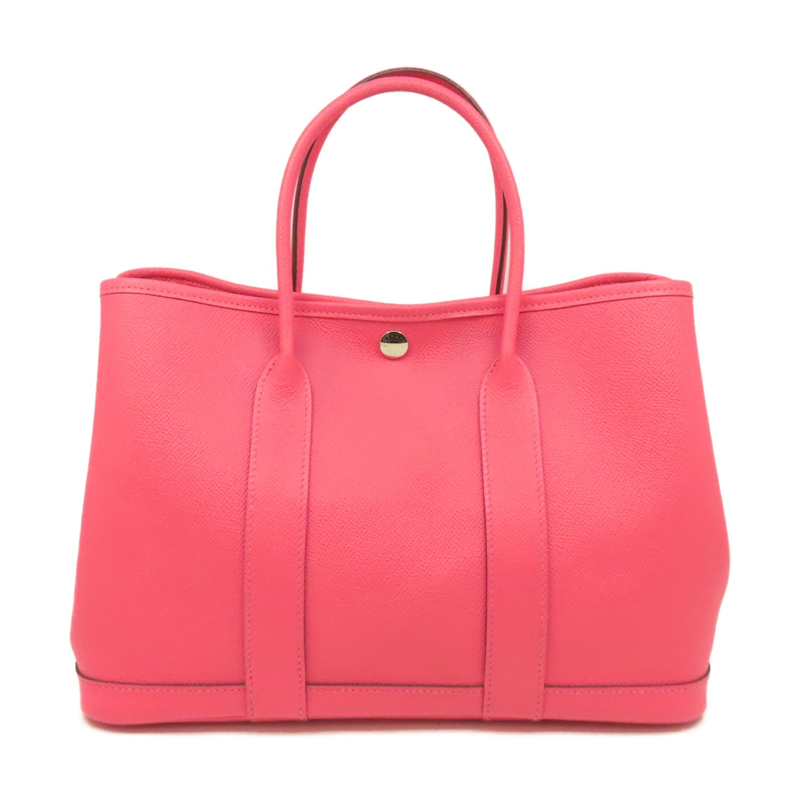 HERMES Epsom皮革Garden Party TPM Tote Bag 銀扣手挽袋Rose Azalee/杜鵑粉色