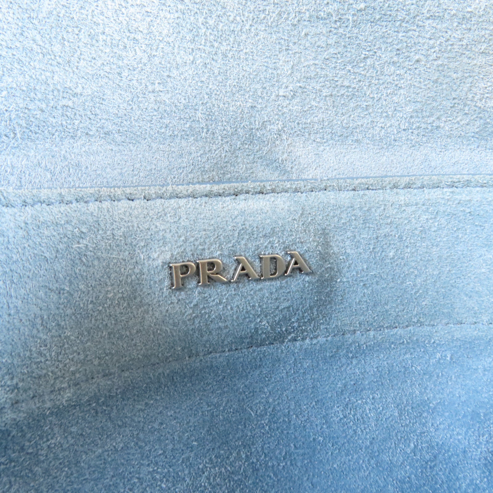 PRADA 牛皮皮革Grace銀扣肩背袋黑色