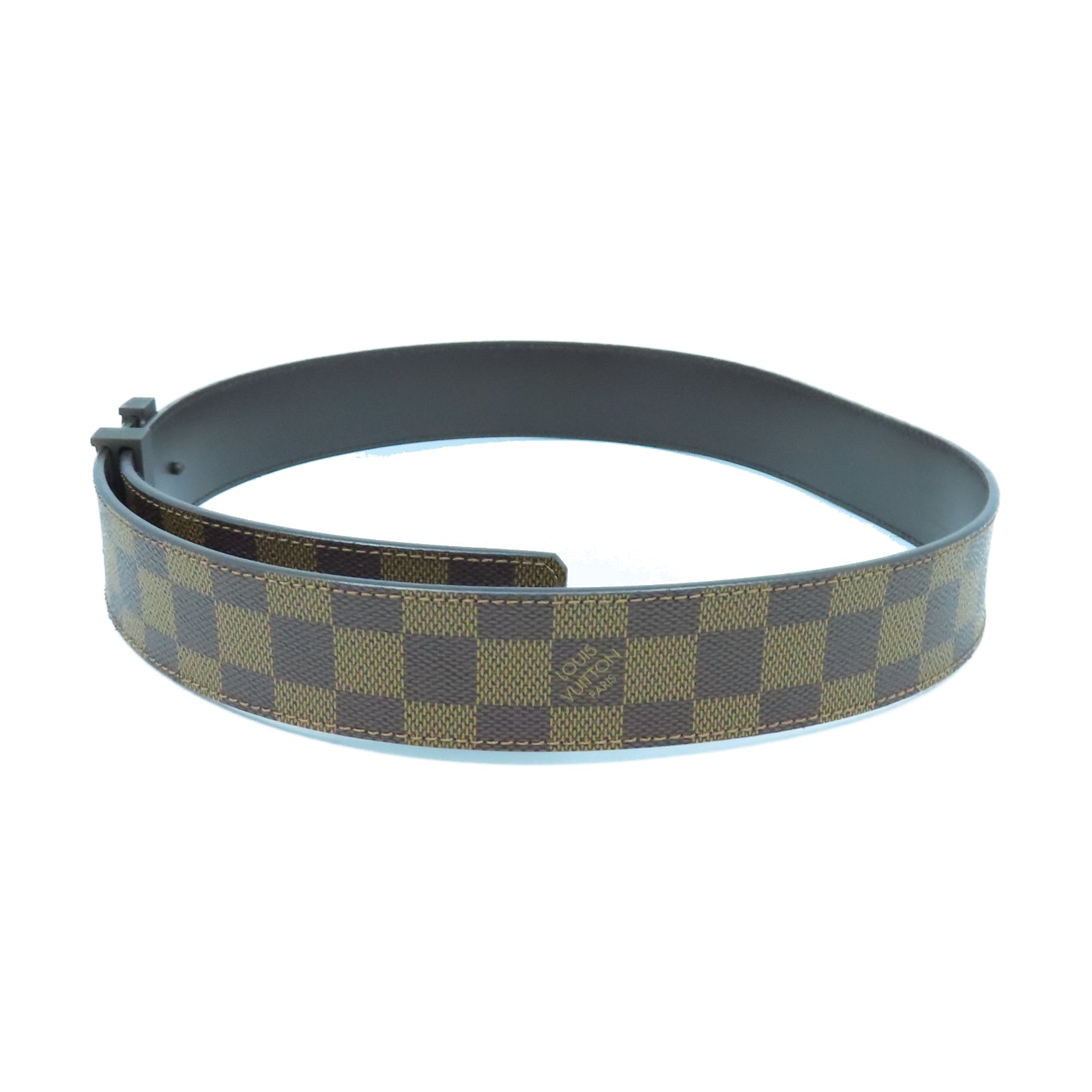 LOUIS VUITTON Damier Belt 85CM皮帶棕色