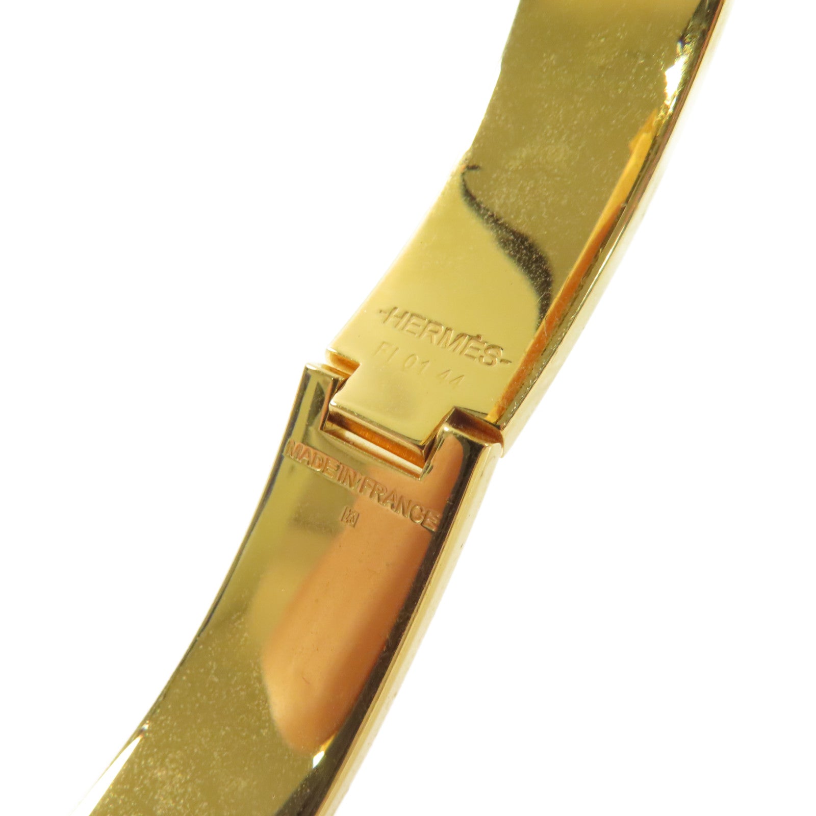 HERMES 琺瑯/金屬Clic H Bracelet金扣手鏈黑色/金色