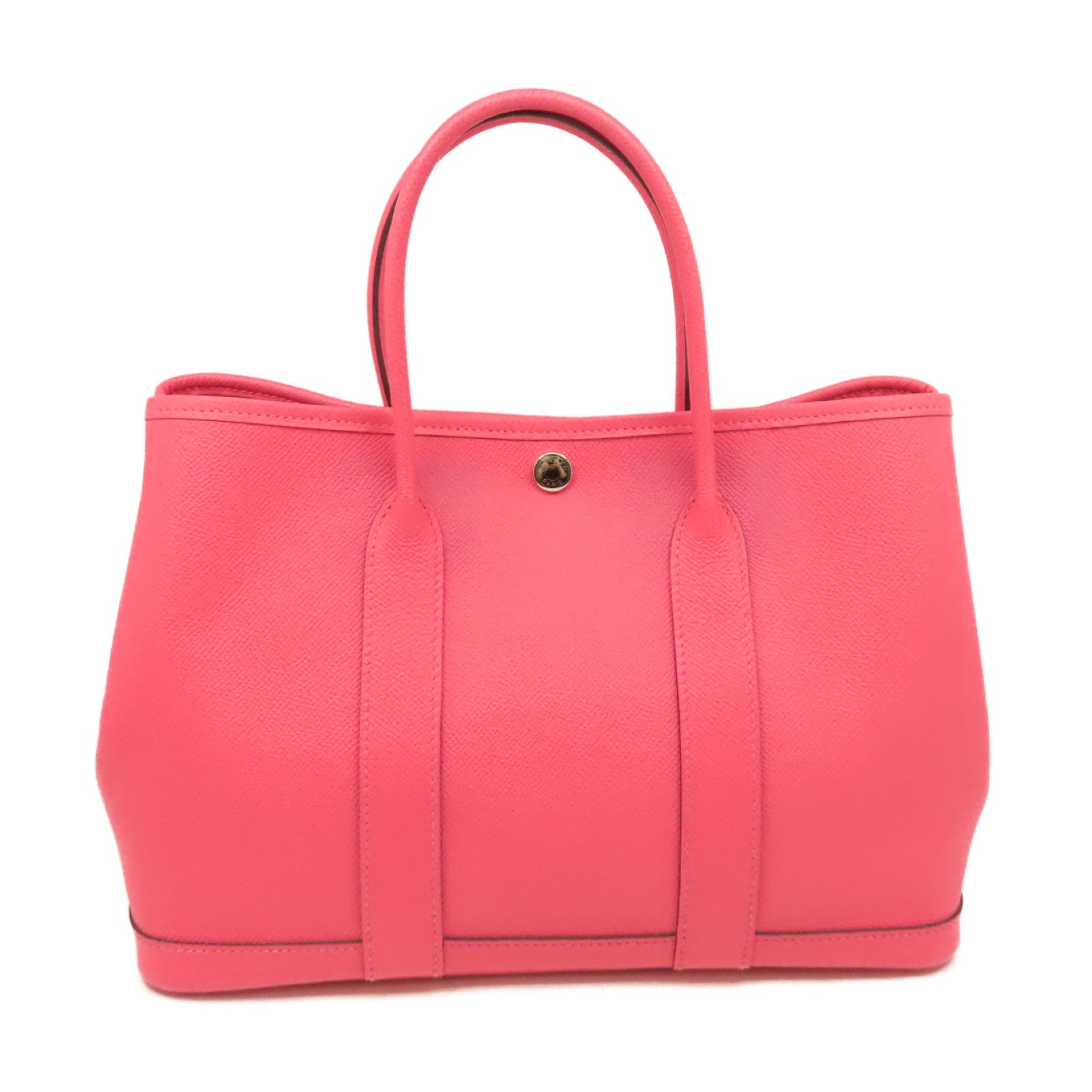 HERMES Epsom皮革Garden Party TPM Tote Bag 銀扣手挽袋Rose Azalee/杜鵑粉色