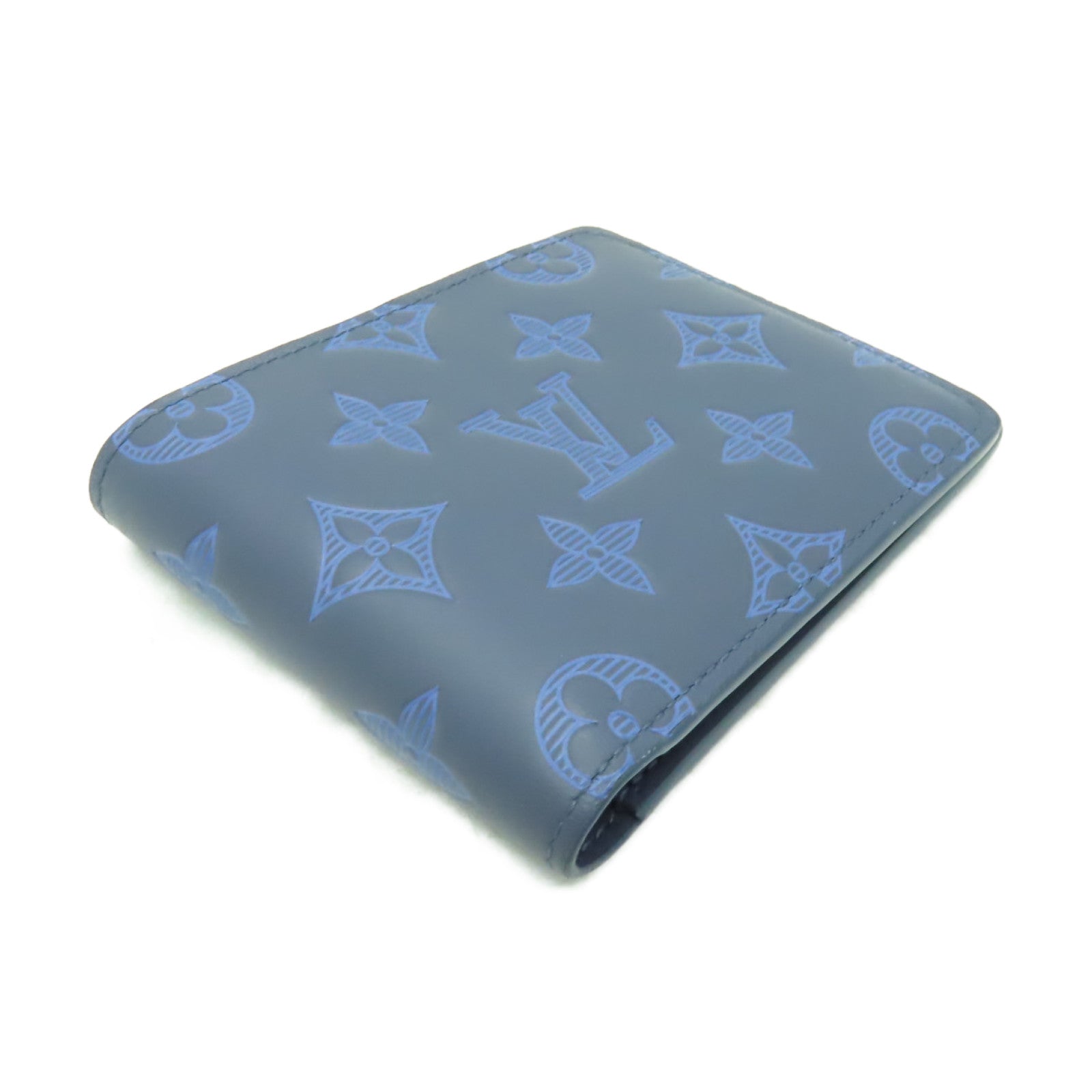 LOUIS VUITTON Monogram Shadow Multiple Wallet錢包藍色