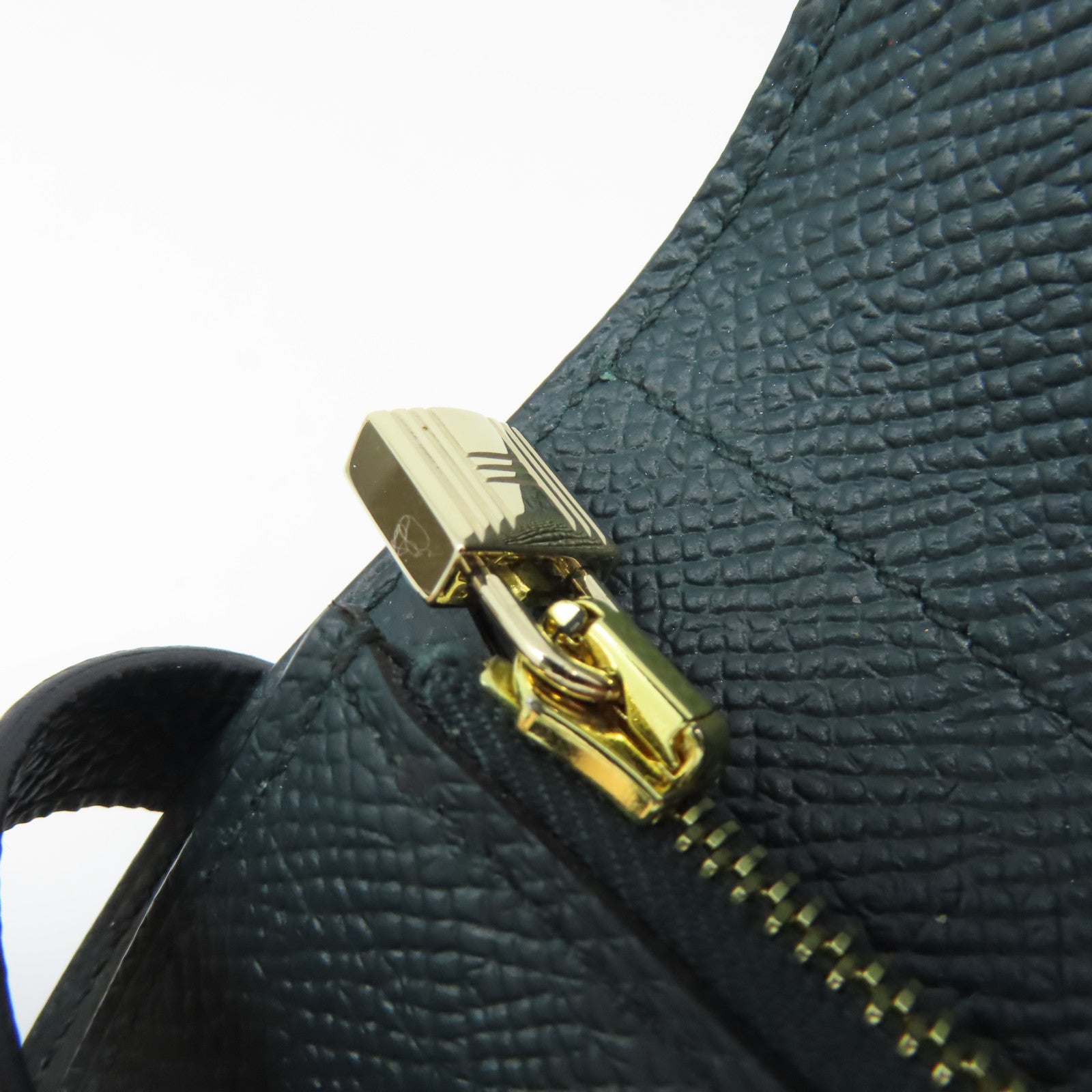 HERMES Epsom皮革Kelly Wallet金扣長錢包Vert Cypres/松柏綠色
