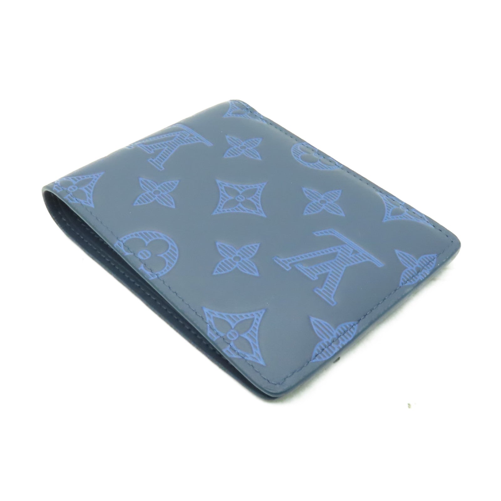 LOUIS VUITTON Monogram Shadow Multiple Wallet錢包藍色