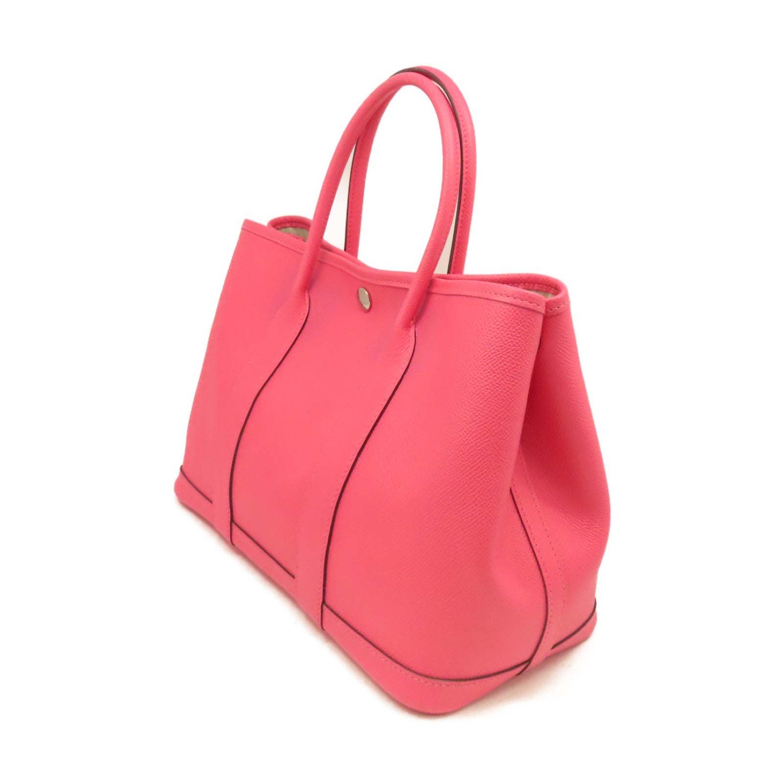 HERMES Epsom皮革Garden Party TPM Tote Bag 銀扣手挽袋Rose Azalee/杜鵑粉色