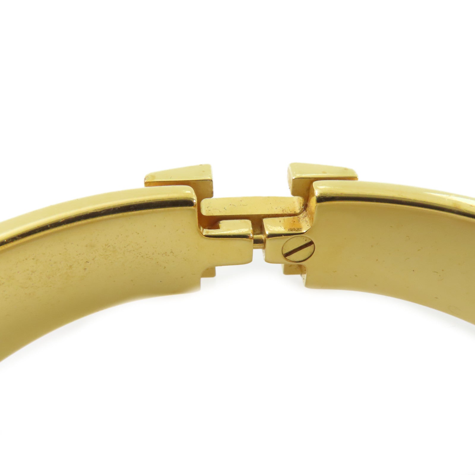 HERMES 琺瑯/金屬Clic H Bracelet金扣手鏈黑色/金色